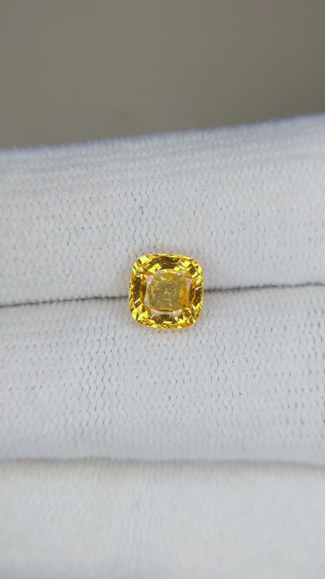 1.74 Ct. Orangish Yellow Sapphire from Ceylon (Sri Lanka) Size Video