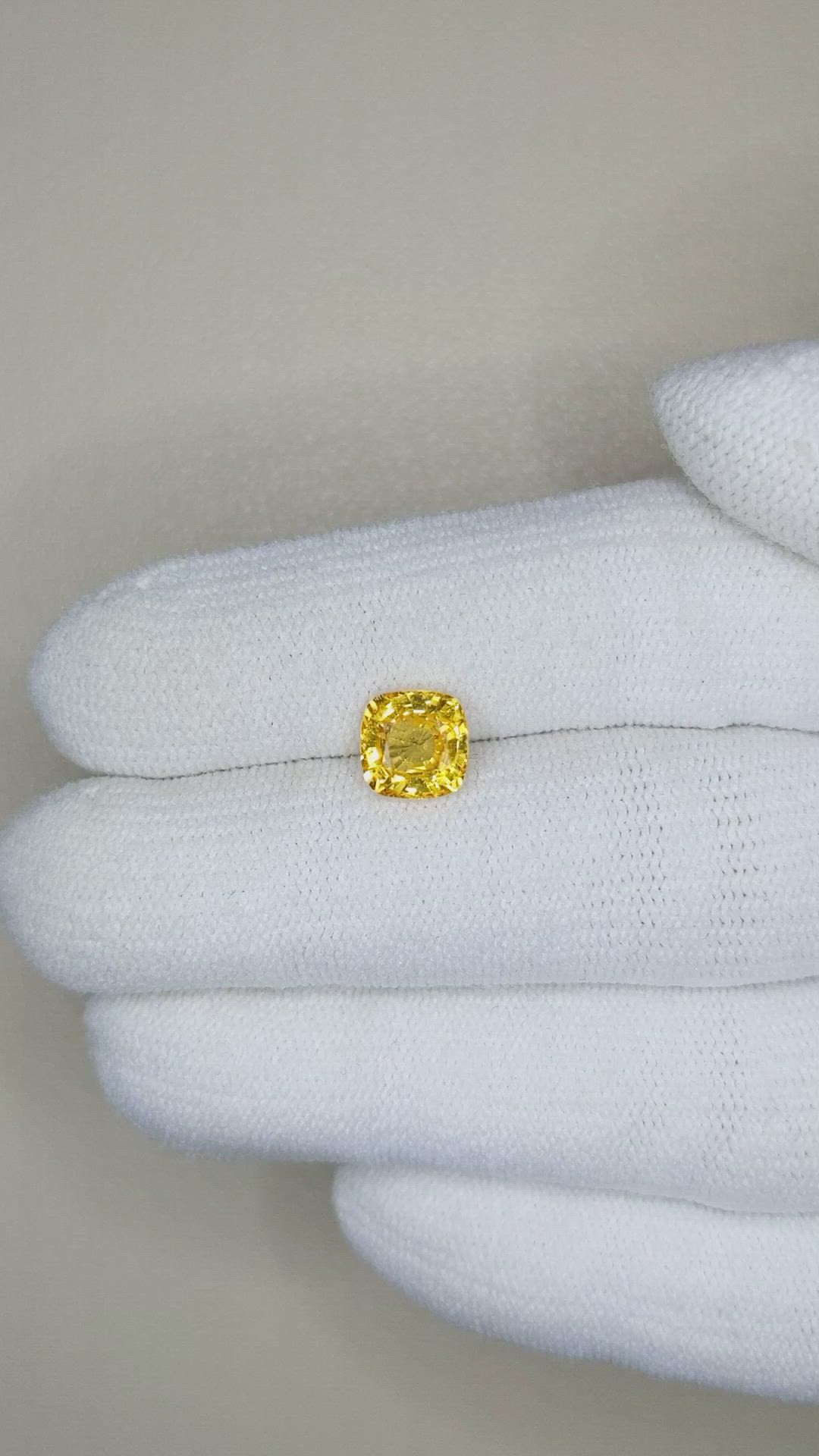 1.74 Ct. Orangish Yellow Sapphire from Ceylon (Sri Lanka) Size Video