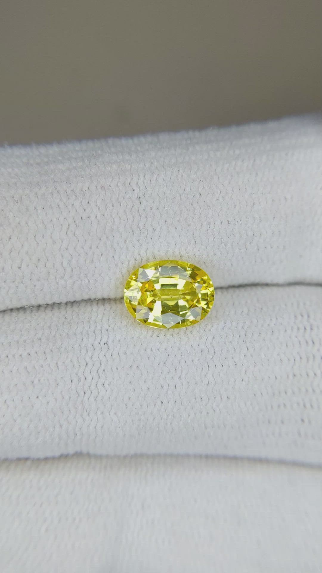 1.57 Ct. Yellow Sapphire from Ceylon (Sri Lanka) Size Video