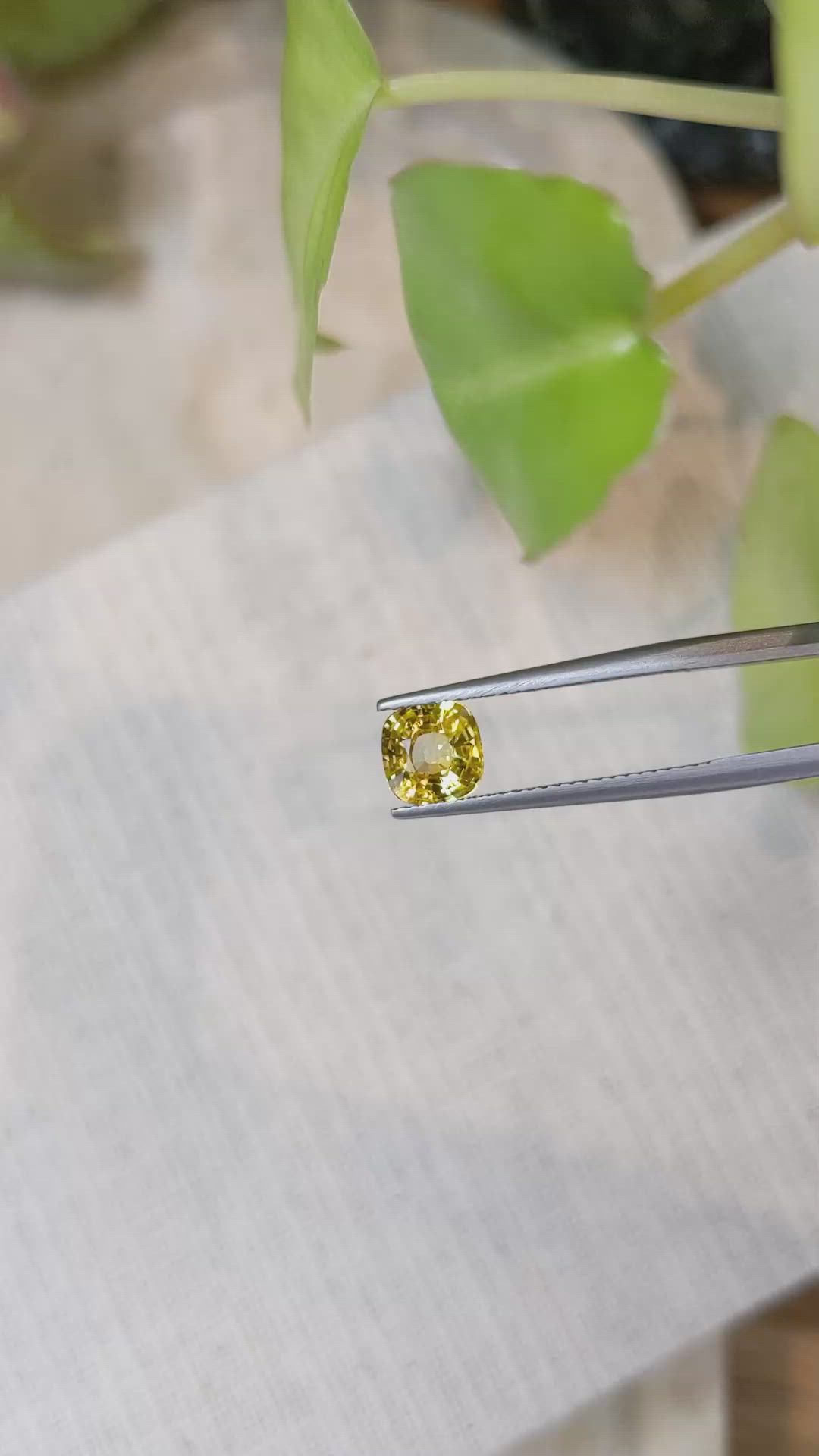 1.54 Ct. Orangish Yellow Sapphire from Ceylon (Sri Lanka) Size Video