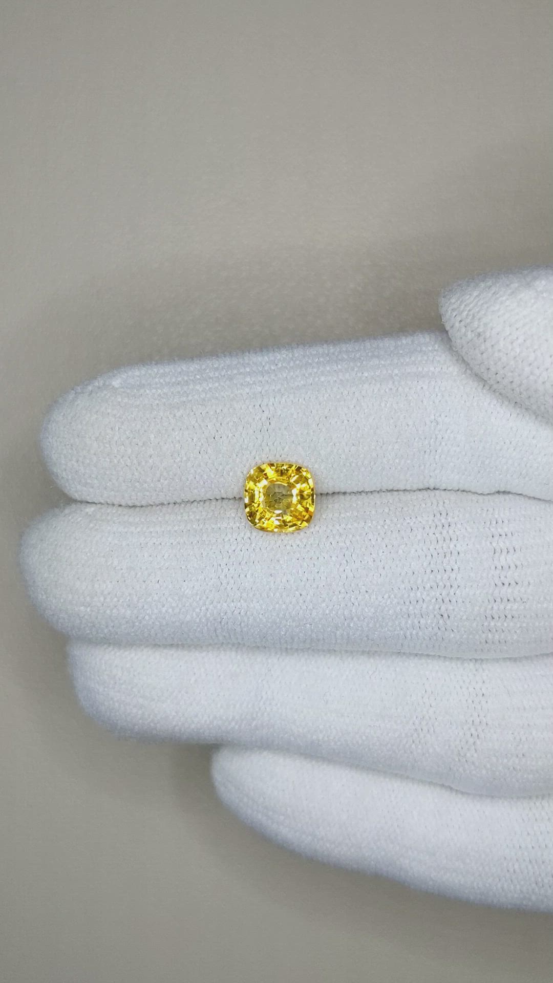 1.54 Ct. Orangish Yellow Sapphire from Ceylon (Sri Lanka) Size Video