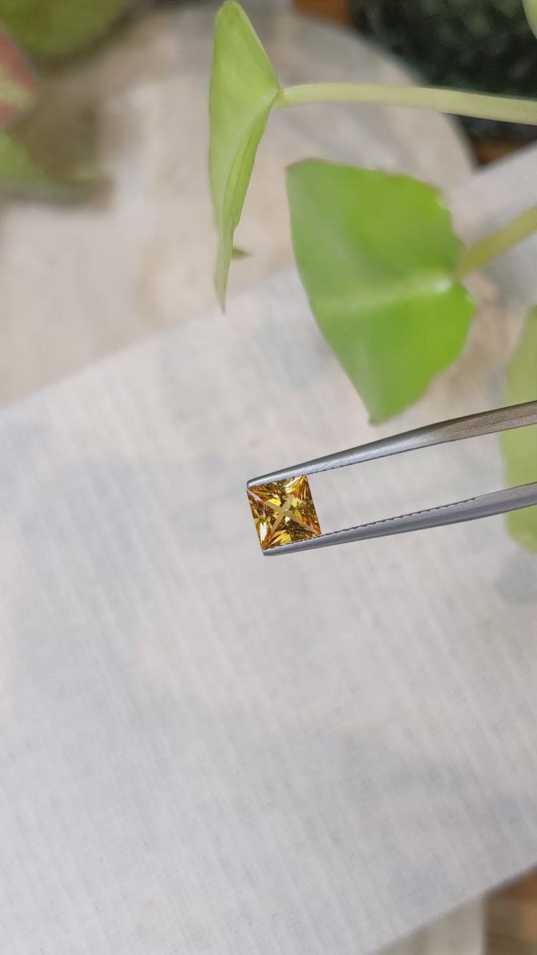 1.17 Ct. Orange Sapphire from Ceylon (Sri Lanka) Size Video