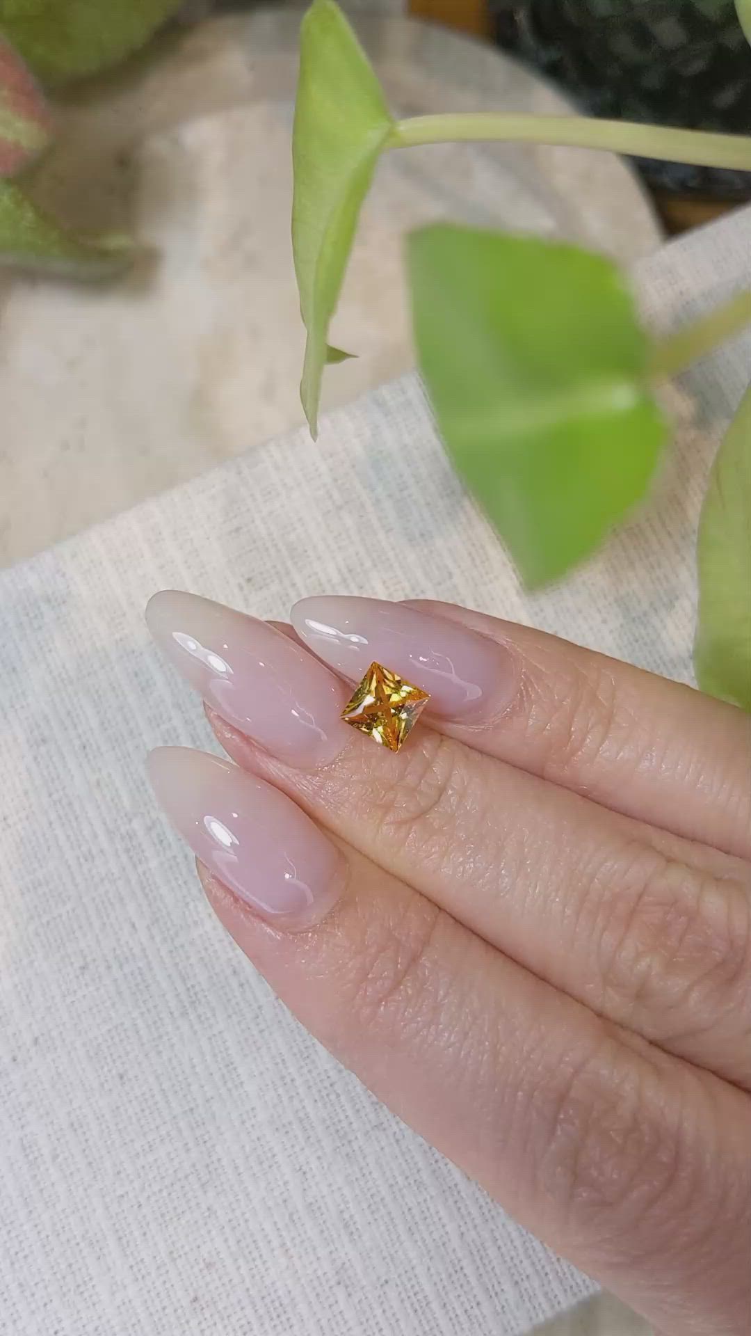 1.17 Ct. Orange Sapphire from Ceylon (Sri Lanka) Size Video