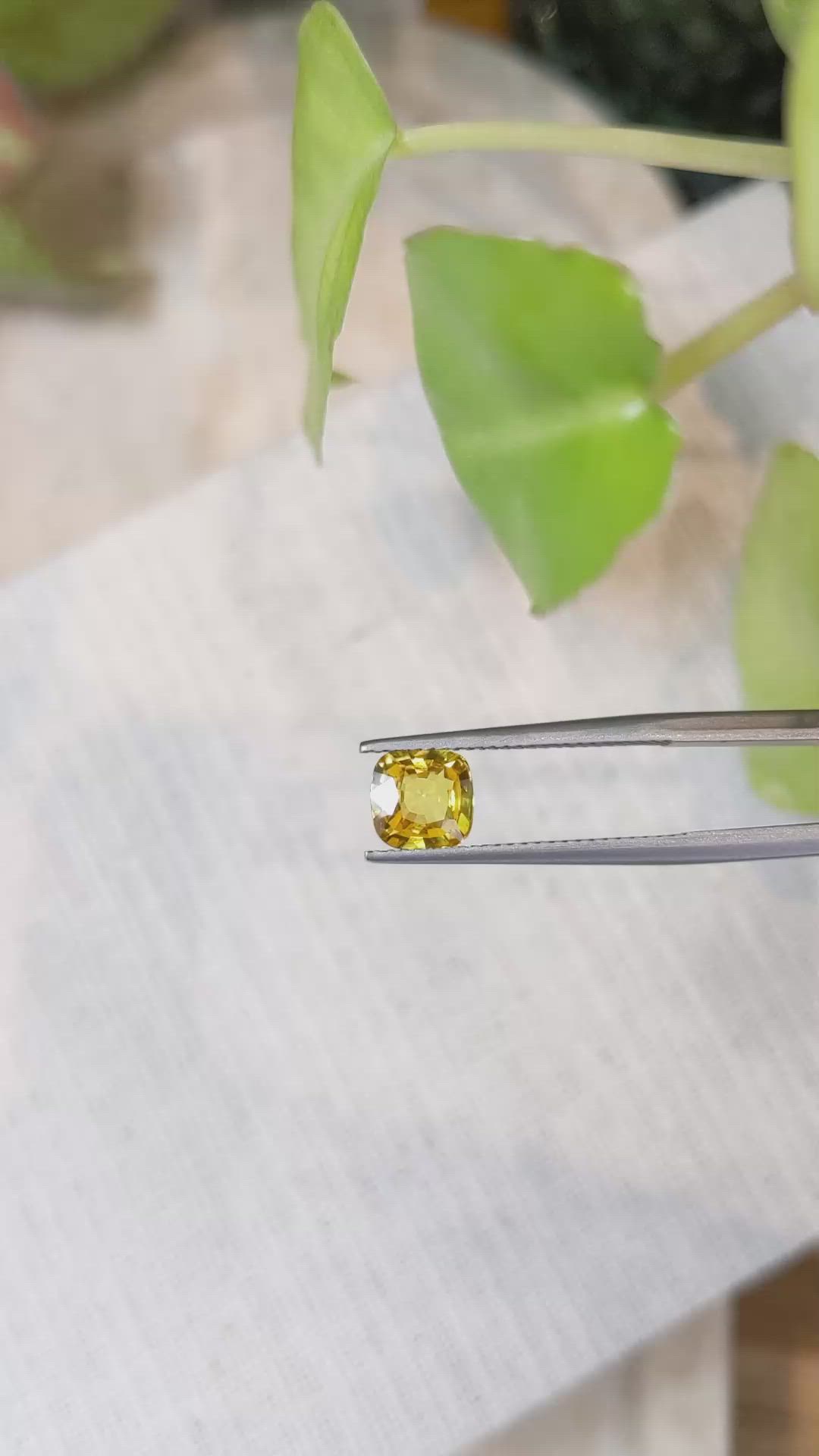 1.37 Ct. Orangish Yellow Sapphire from Ceylon (Sri Lanka) Size Video
