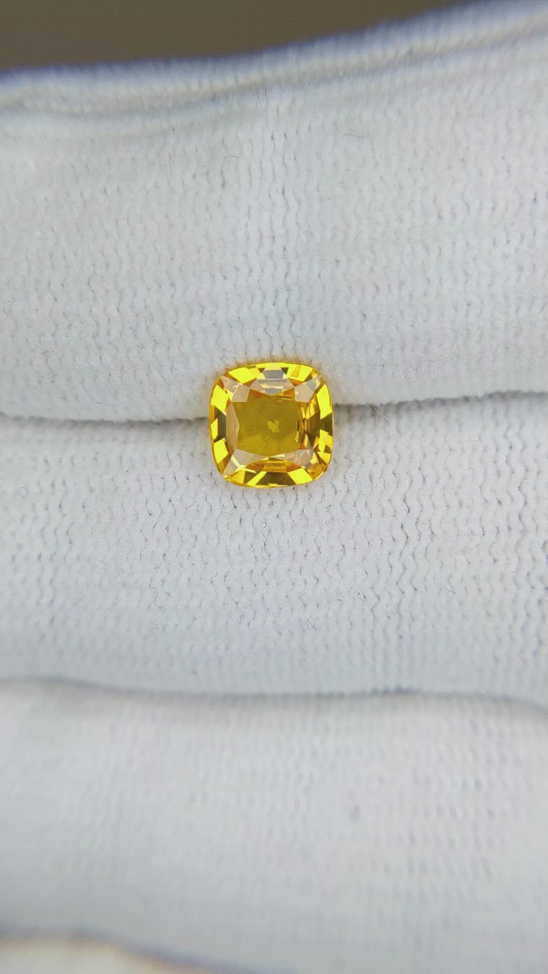 1.37 Ct. Orangish Yellow Sapphire from Ceylon (Sri Lanka) Size Video