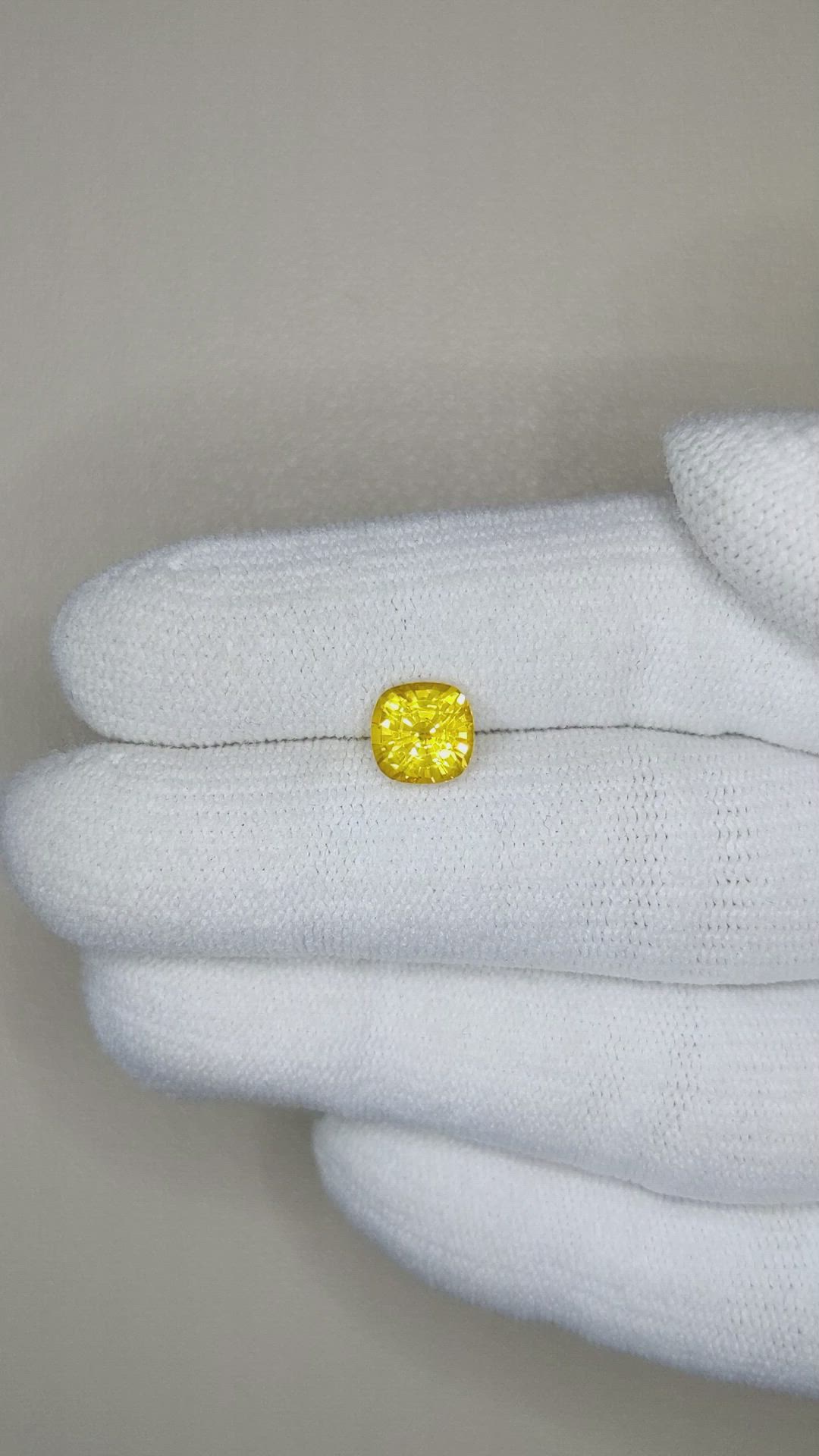 1.60 Ct. Yellow Sapphire from Ceylon (Sri Lanka) Size Video