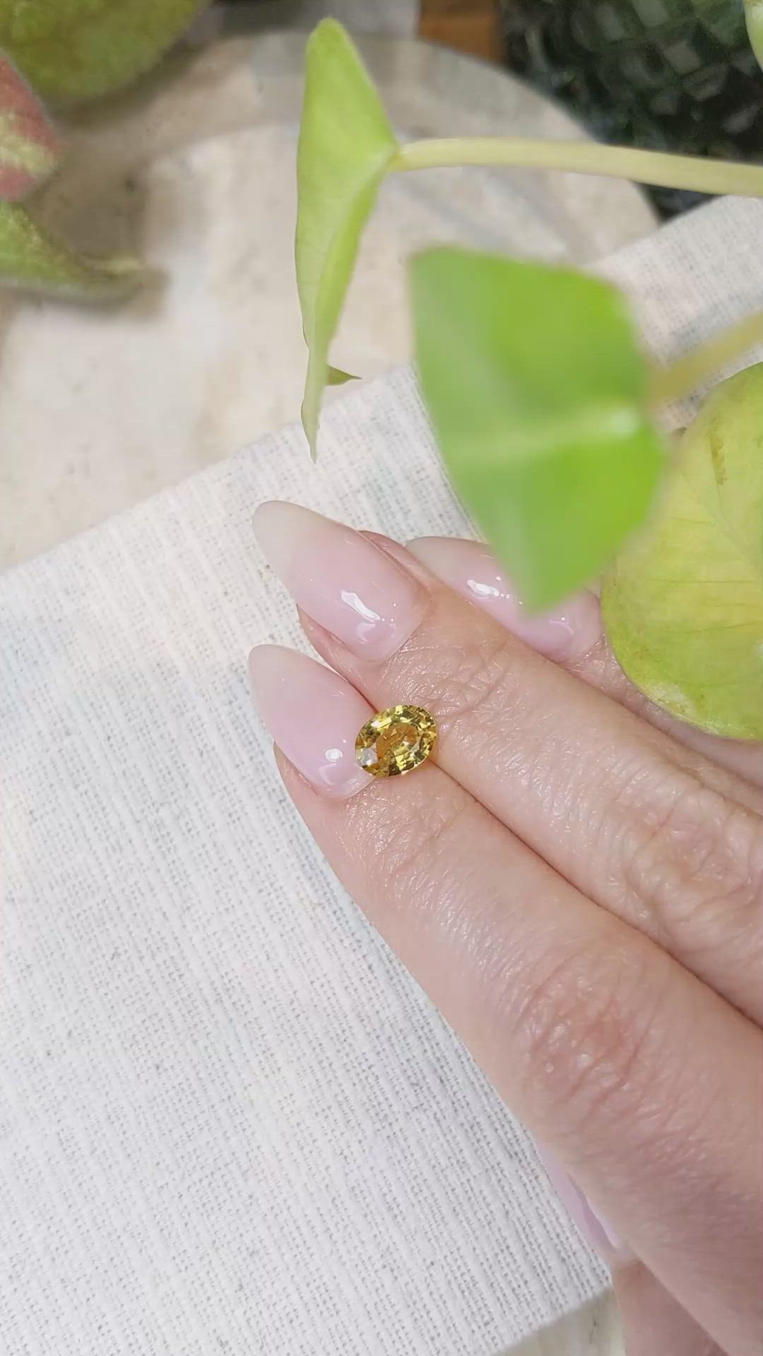 1.33 Ct. Orangish Yellow Sapphire from Ceylon (Sri Lanka) Size Video