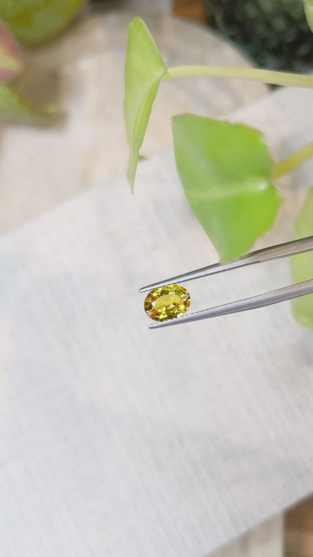 1.33 Ct. Orangish Yellow Sapphire from Ceylon (Sri Lanka) Size Video