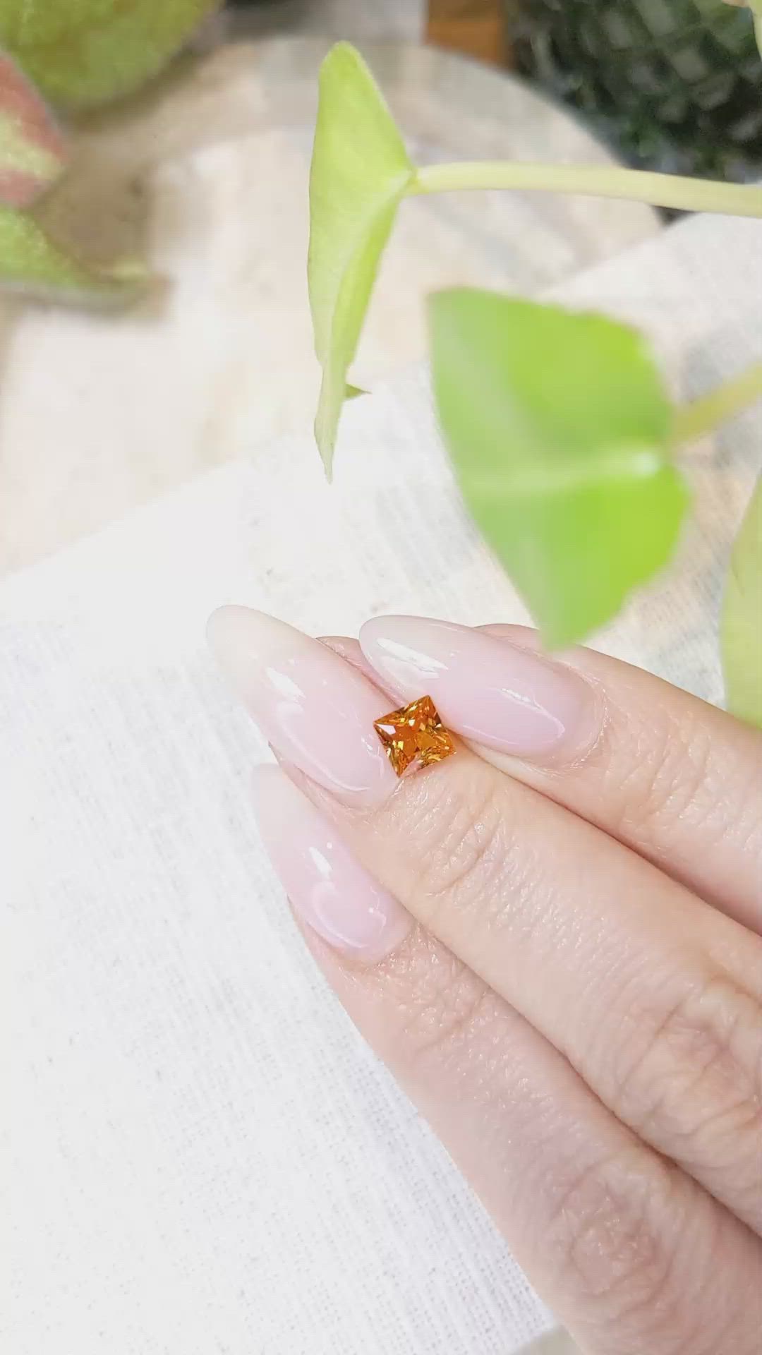 0.95 Ct. Orange Sapphire from Ceylon (Sri Lanka) Size Video