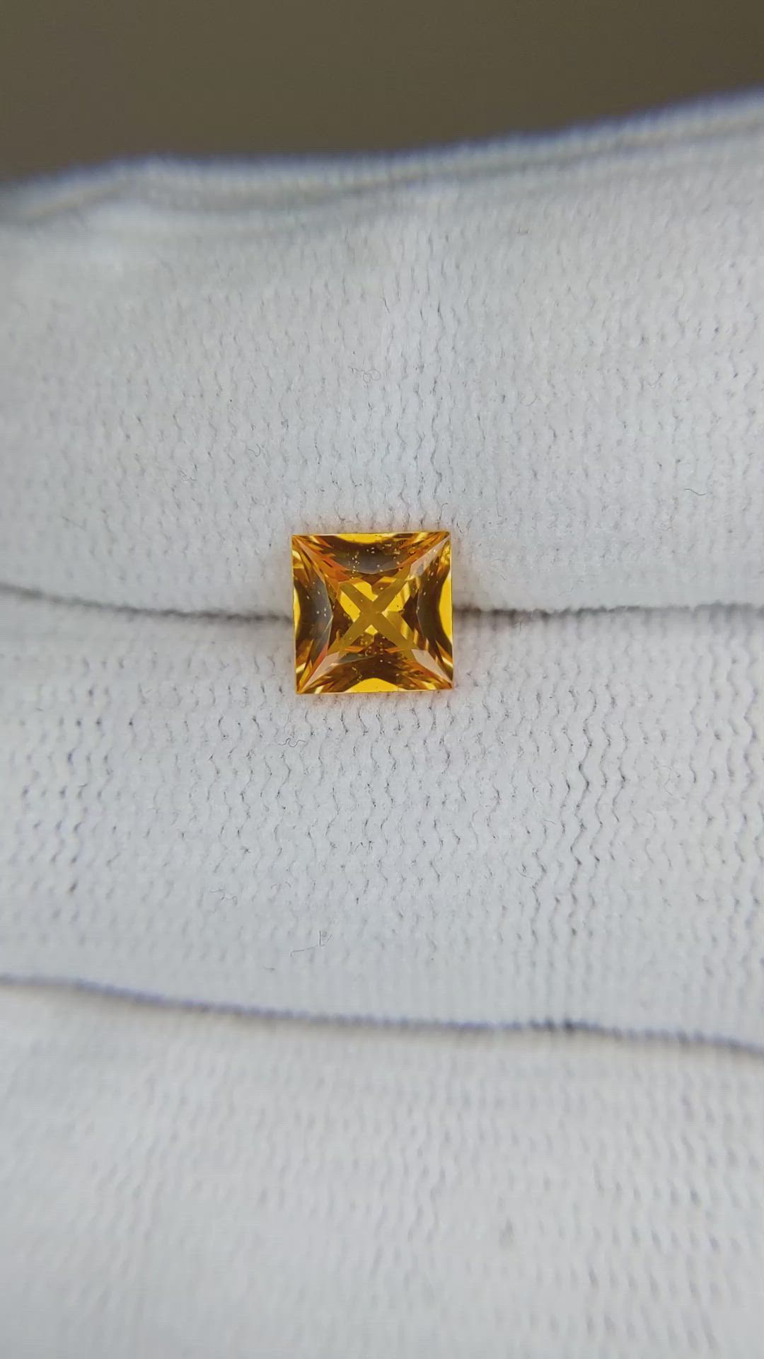 1.26 Ct. Orange Sapphire from Ceylon (Sri Lanka) Size Video