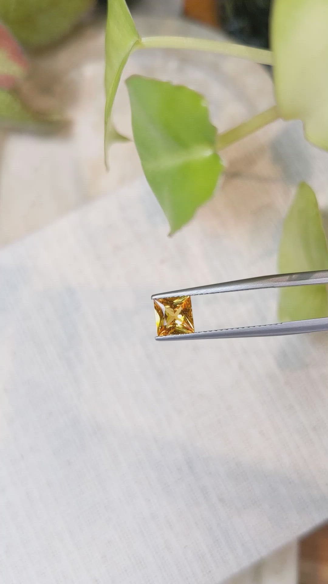 1.26 Ct. Orange Sapphire from Ceylon (Sri Lanka) Size Video