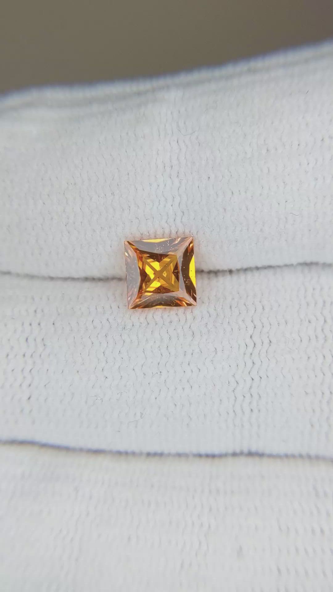 1.26 Ct. Orange Sapphire from Ceylon (Sri Lanka) Size Video