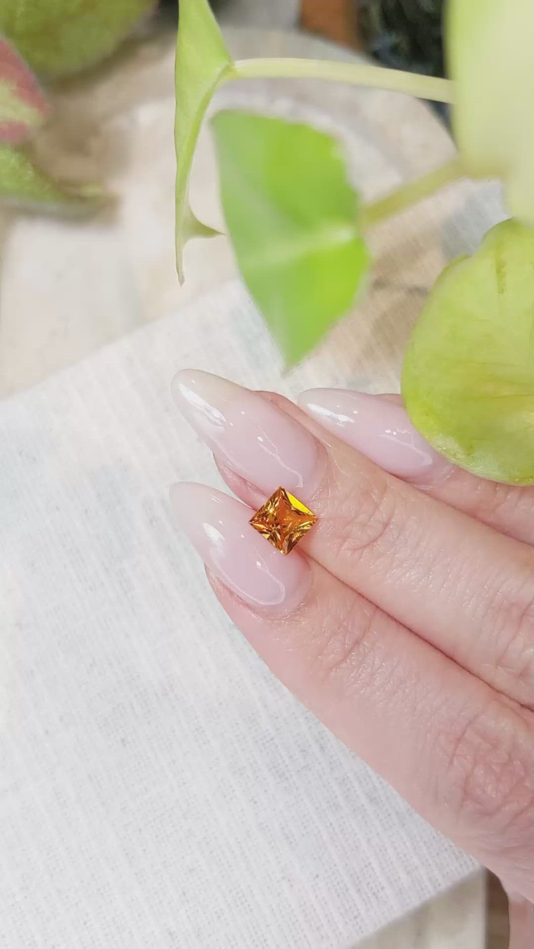 1.26 Ct. Orange Sapphire from Ceylon (Sri Lanka) Size Video