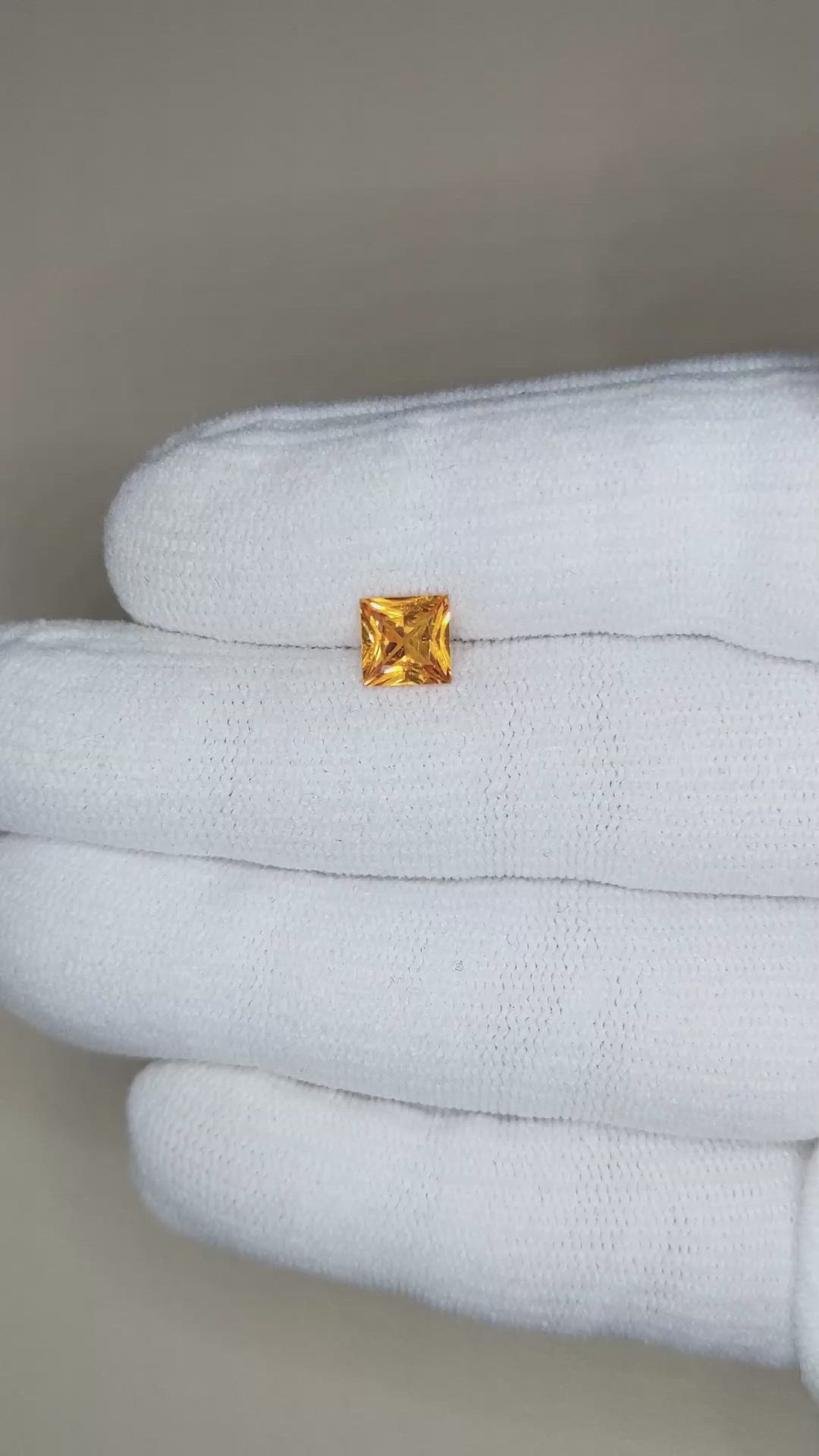 1.26 Ct. Orange Sapphire from Ceylon (Sri Lanka) Size Video