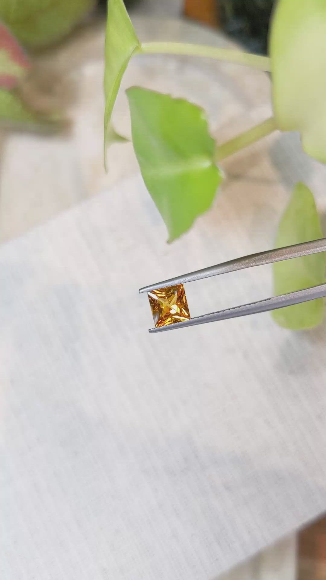 1.26 Ct. Orange Sapphire from Ceylon (Sri Lanka) Size Video