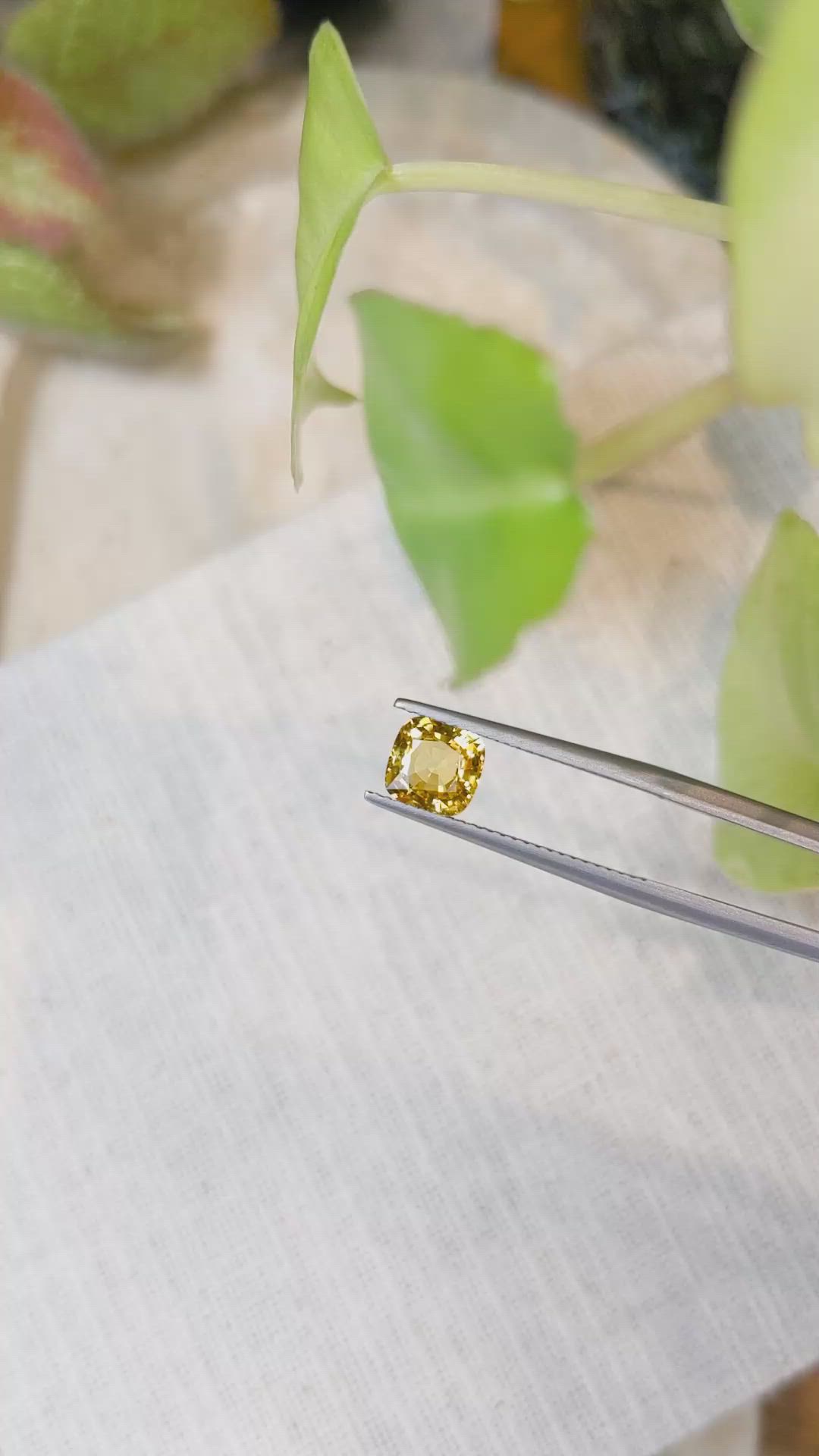 1.47 Ct. Orangish Yellow Sapphire from Ceylon (Sri Lanka) Size Video