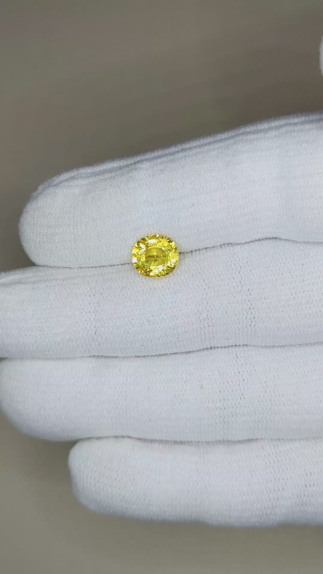 2.06 Ct. Yellow Sapphire from Ceylon (Sri Lanka) Size Video