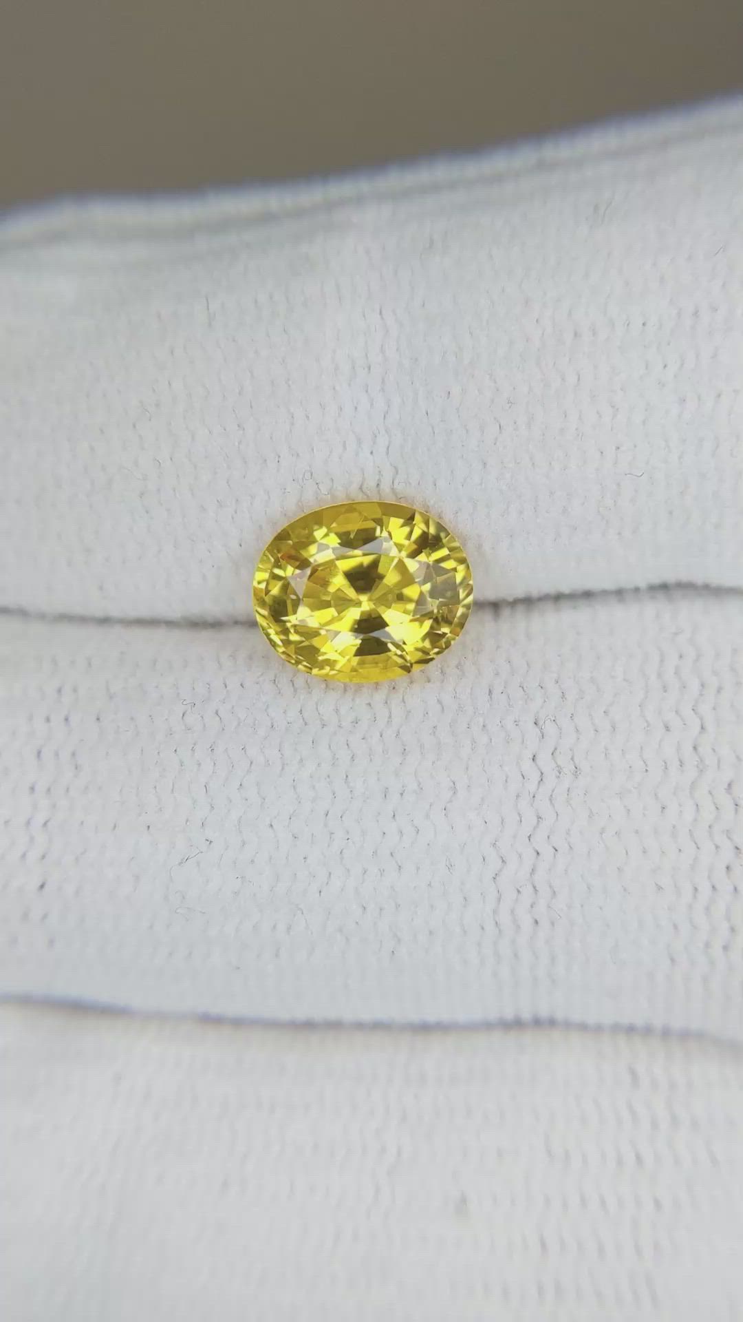 2.50 Ct. Yellow Sapphire from Ceylon (Sri Lanka) Size Video