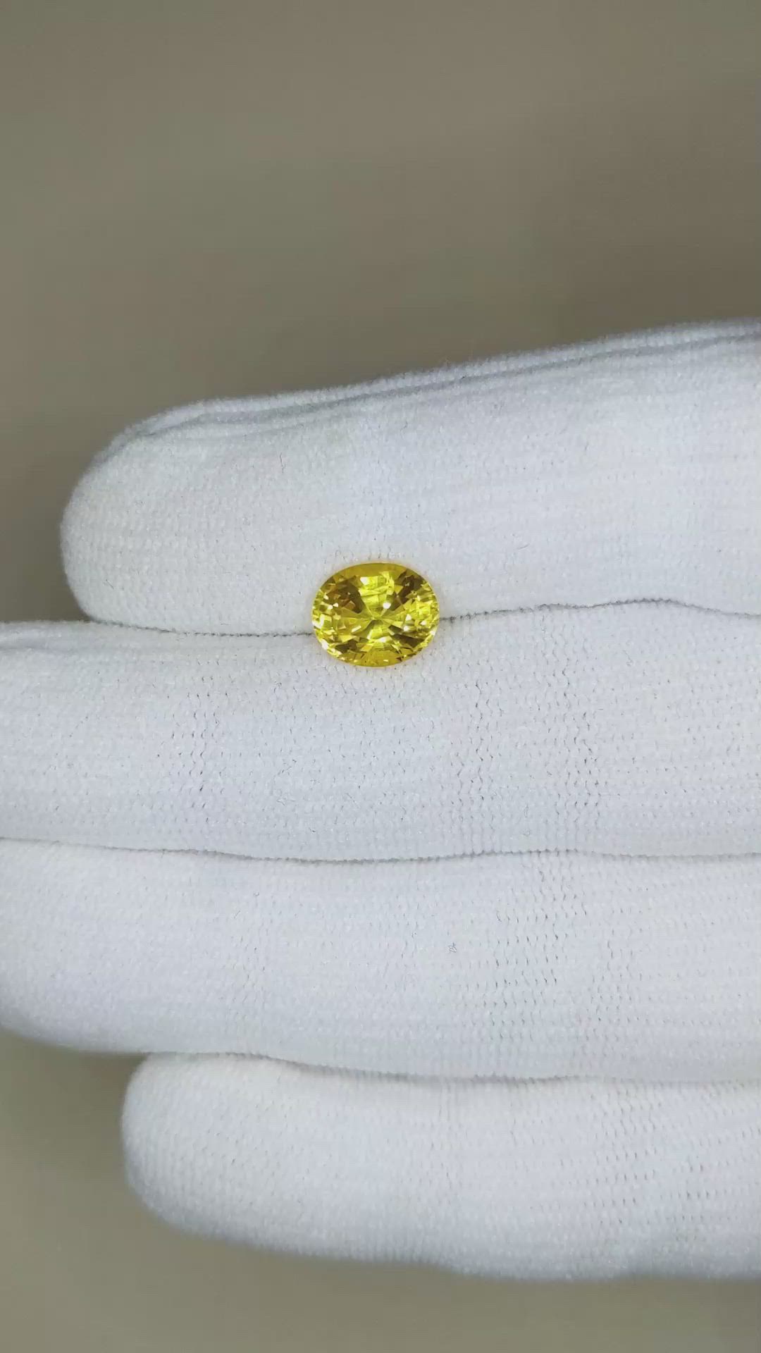 2.50 Ct. Yellow Sapphire from Ceylon (Sri Lanka) Size Video