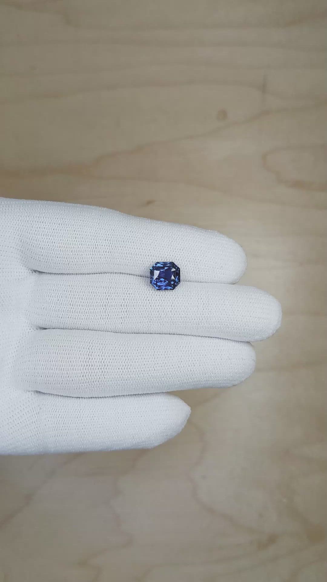 3.06 Ct. Blue Sapphire from Ceylon (Sri Lanka) Size Video