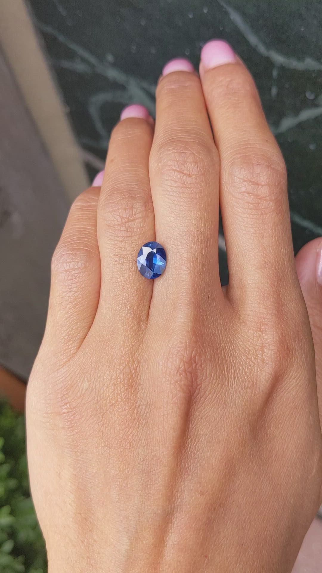 2.26 Ct. Blue Sapphire from Ceylon (Sri Lanka) Size Video