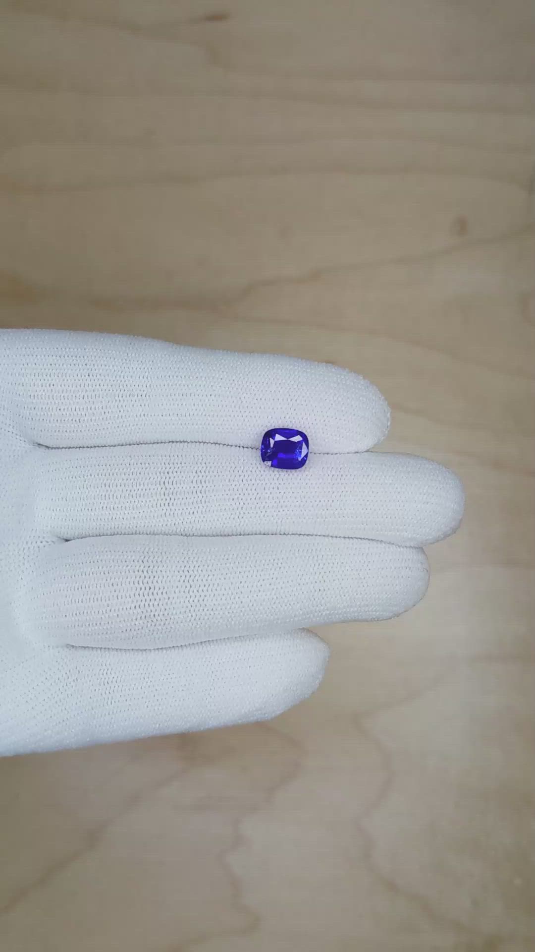 2.16 Ct. Blue Sapphire from Ceylon (Sri Lanka) Size Video