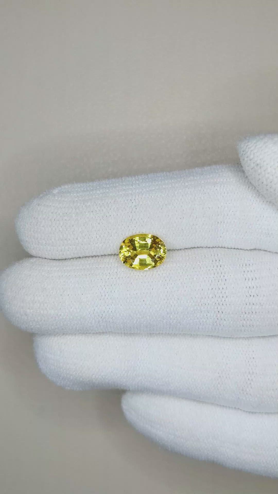 2.04 Ct. Yellow Sapphire from Ceylon (Sri Lanka) Size Video