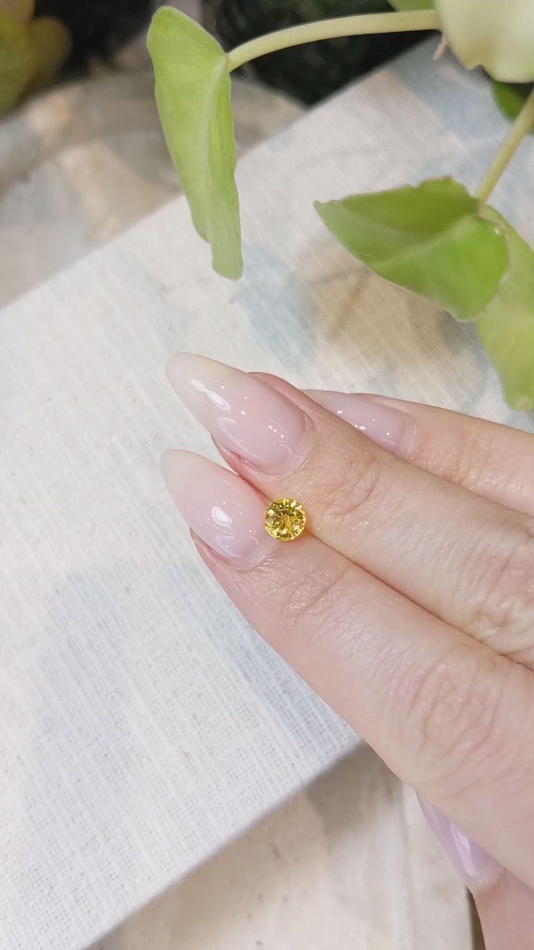 0.87 Ct. Orangish Yellow Sapphire from Ceylon (Sri Lanka) Size Video