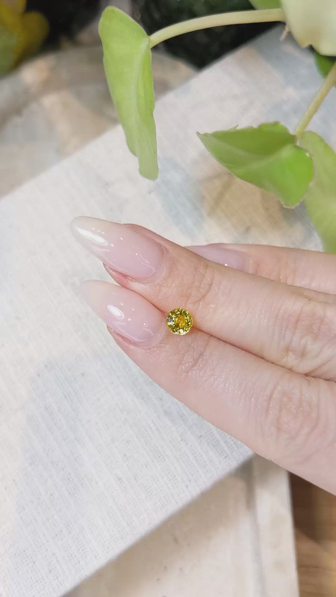 0.77 Ct. Yellow Sapphire from Ceylon (Sri Lanka) Size Video