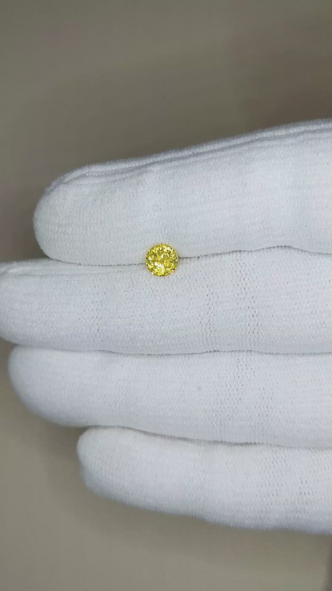 0.77 Ct. Yellow Sapphire from Ceylon (Sri Lanka) Size Video
