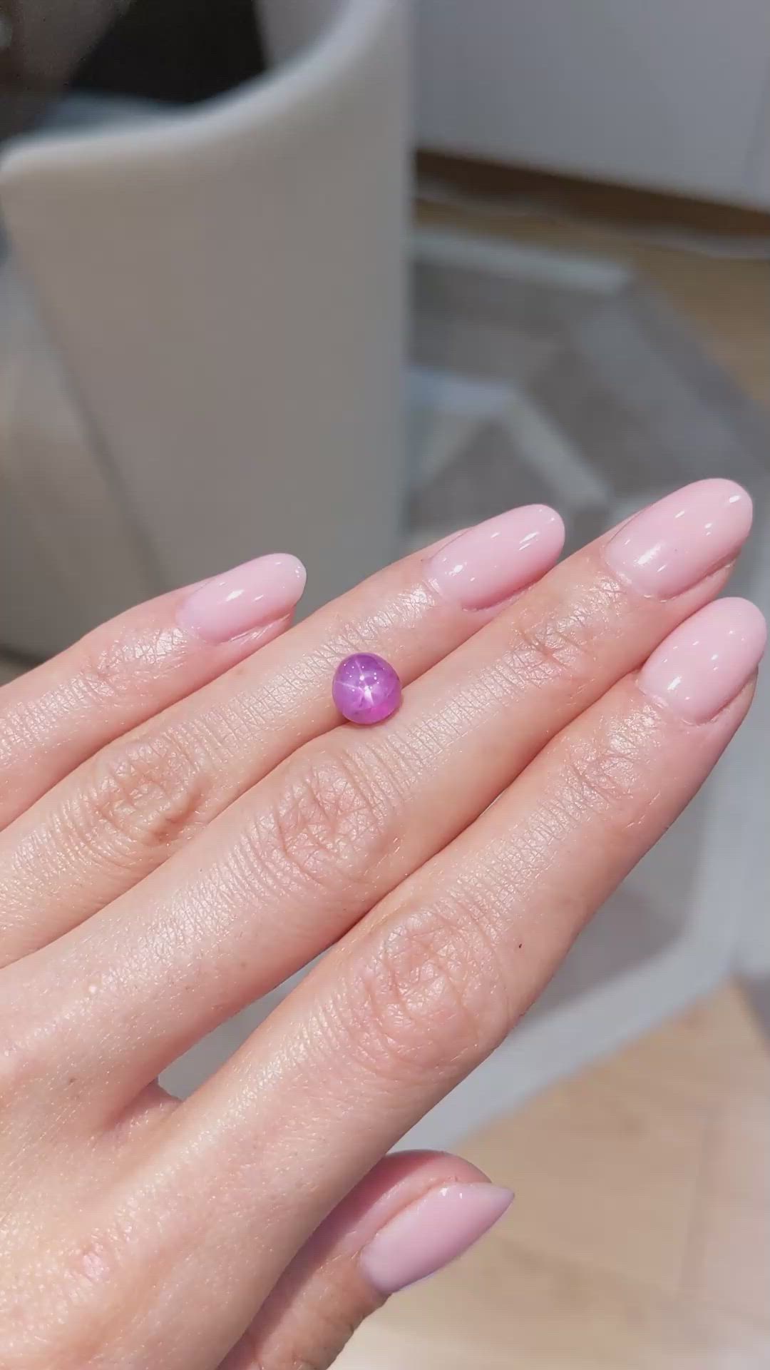 3.24 Ct. Pink Star Sapphire from Burma (Myanmar) Size Video