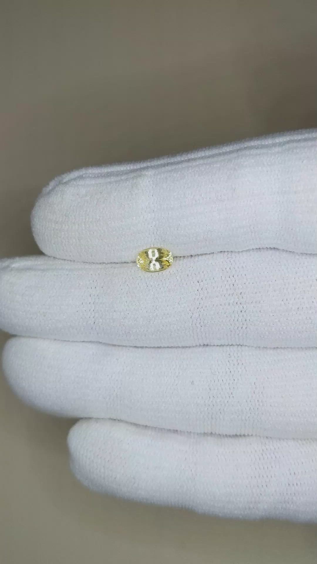 0.67 Ct. Yellow Sapphire from Ceylon (Sri Lanka) Size Video