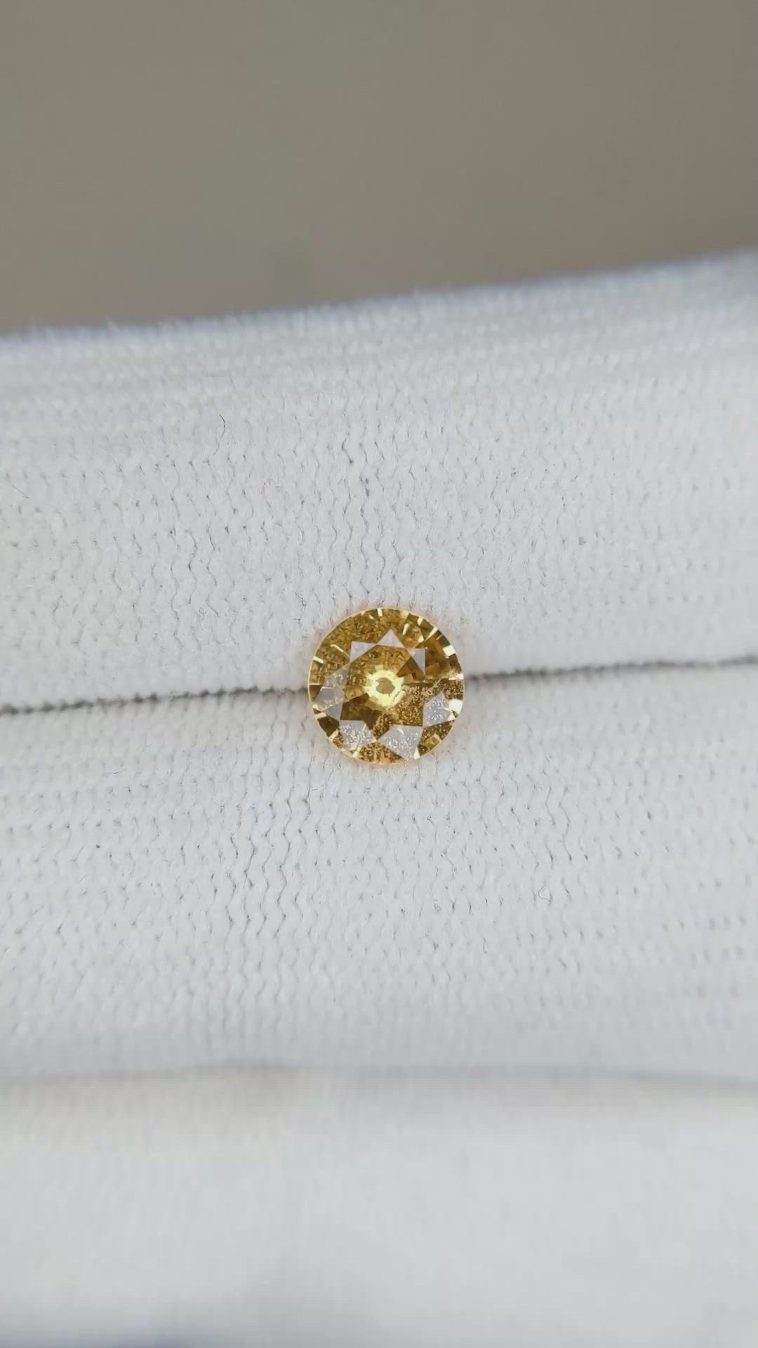 0.80 Ct. Orangish Yellow Sapphire from Ceylon (Sri Lanka) Size Video