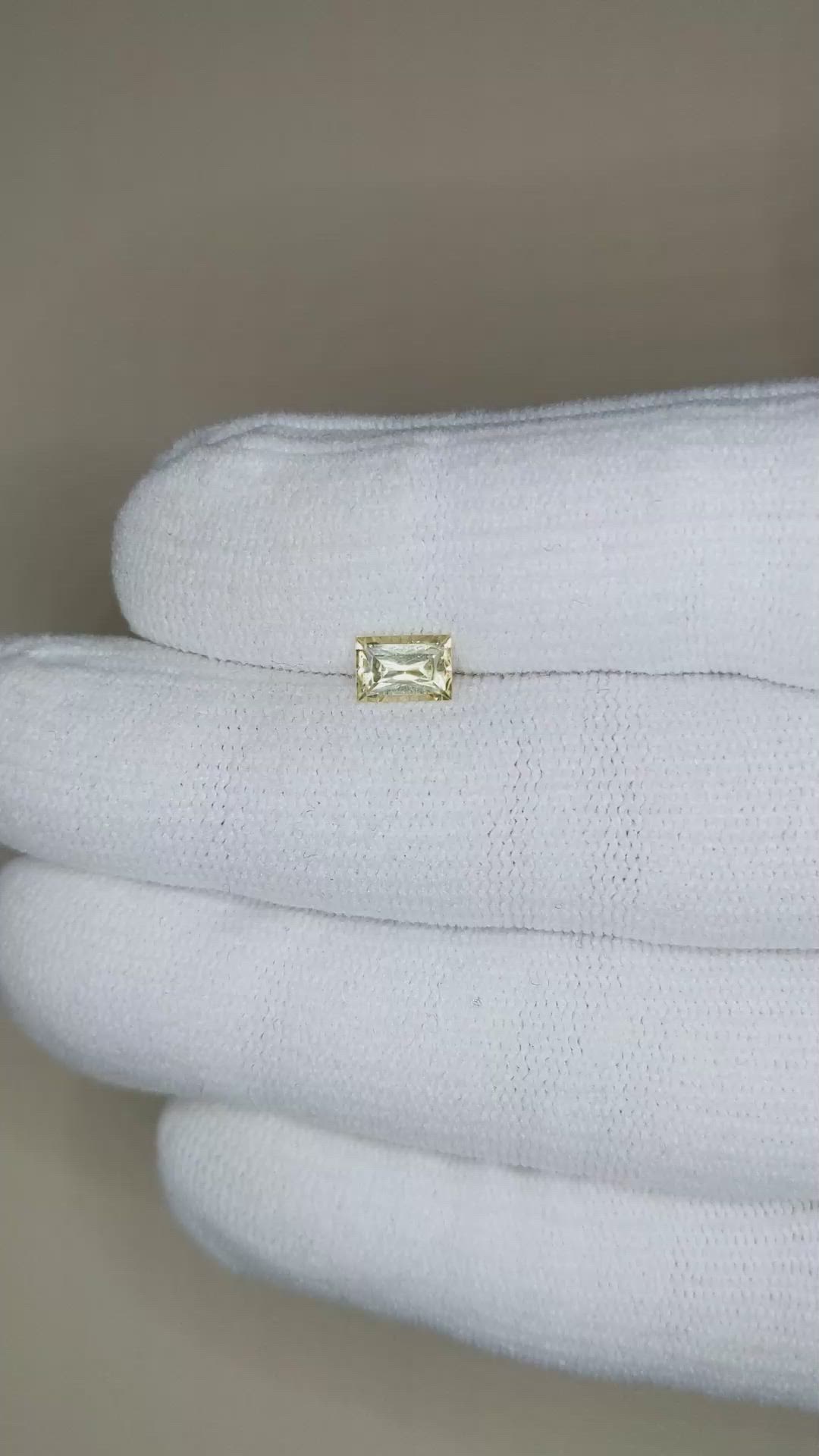 0.84 Ct. Yellow Sapphire from Ceylon (Sri Lanka) Size Video