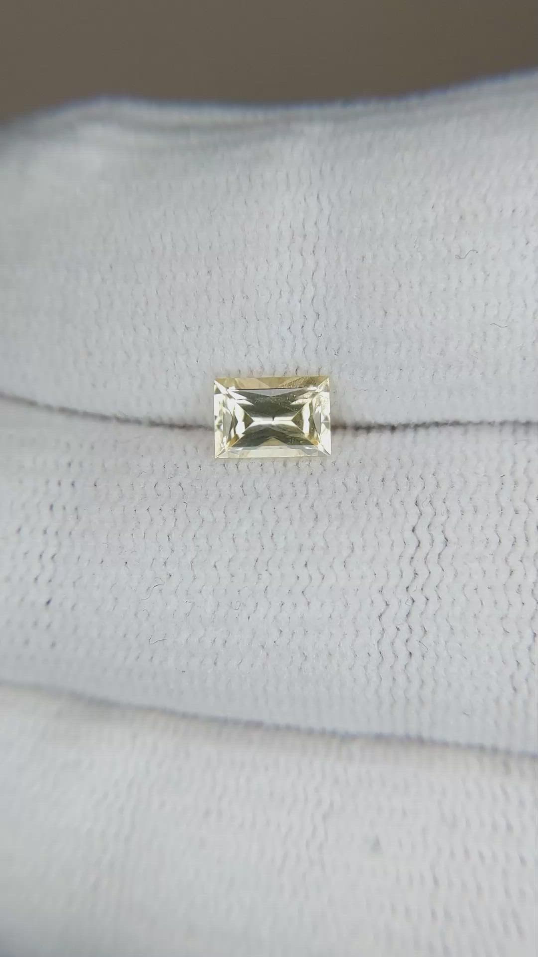 0.84 Ct. Yellow Sapphire from Ceylon (Sri Lanka) Size Video