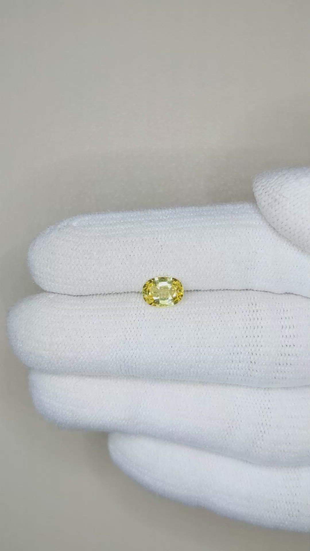 0.96 Ct. Yellow Sapphire from Ceylon (Sri Lanka) Size Video