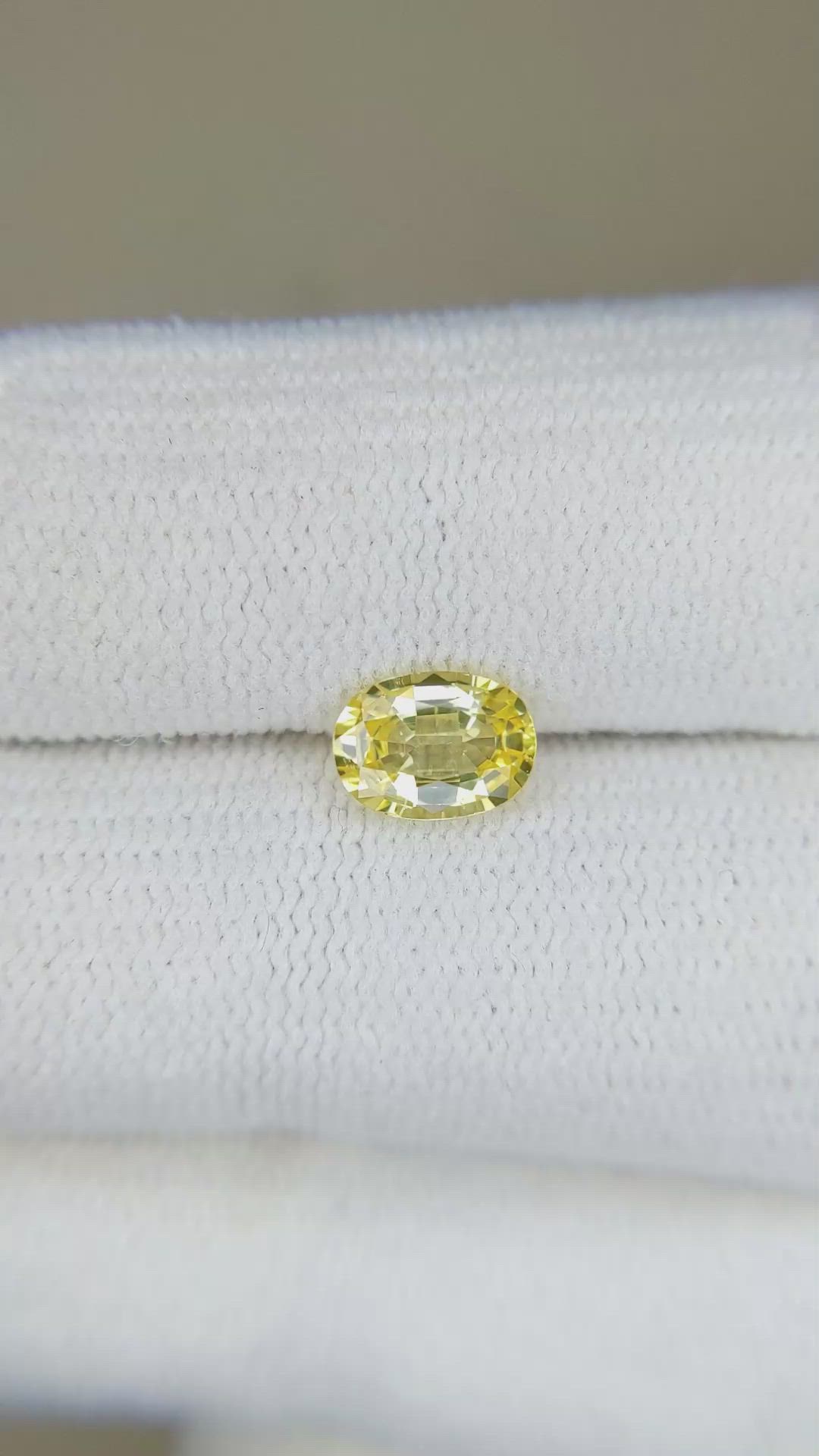 0.96 Ct. Yellow Sapphire from Ceylon (Sri Lanka) Size Video
