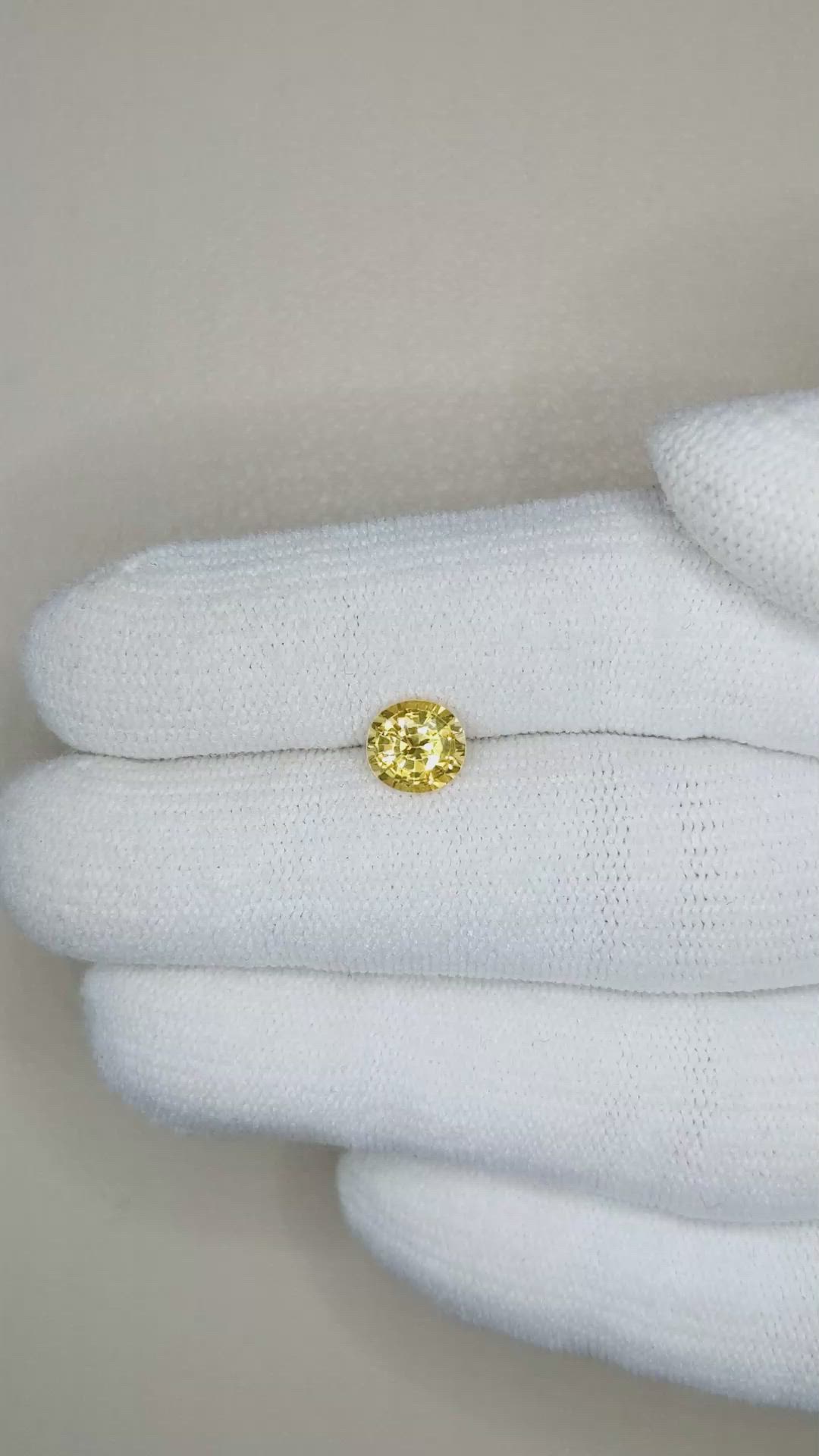 1.12 Ct. Orangish Yellow Sapphire from Ceylon (Sri Lanka) Size Video