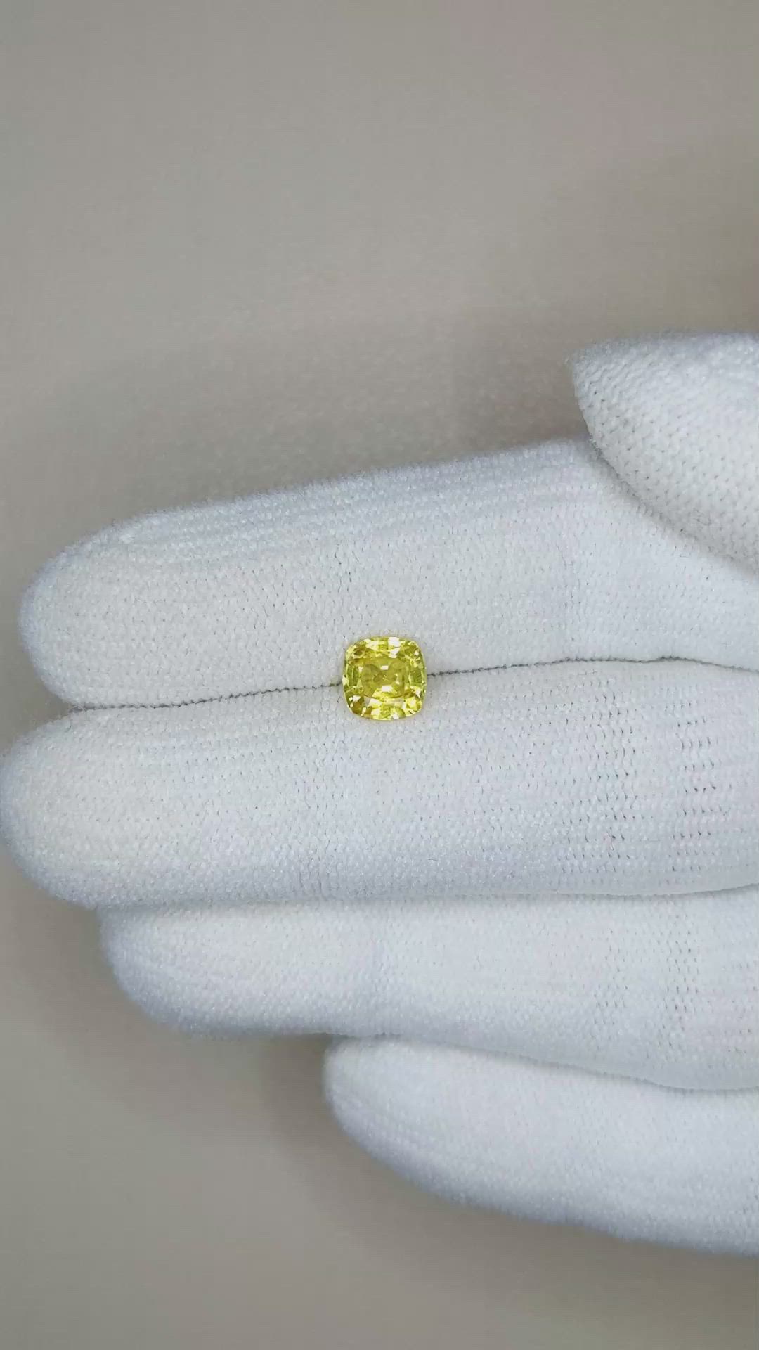 0.95 Ct. Yellow Sapphire from Ceylon (Sri Lanka) Size Video