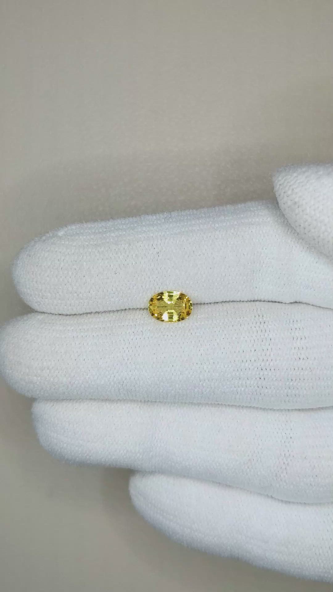 0.74 Ct. Orangish Yellow Sapphire from Ceylon (Sri Lanka) Size Video