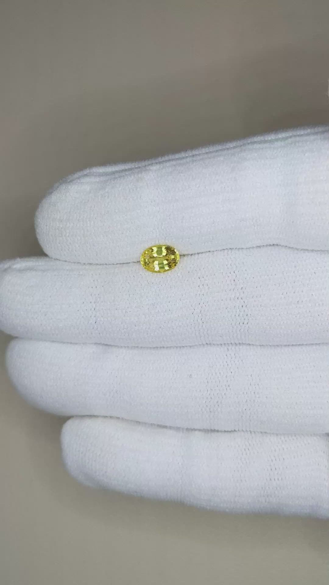 0.90 Ct. Yellow Sapphire from Ceylon (Sri Lanka) Size Video
