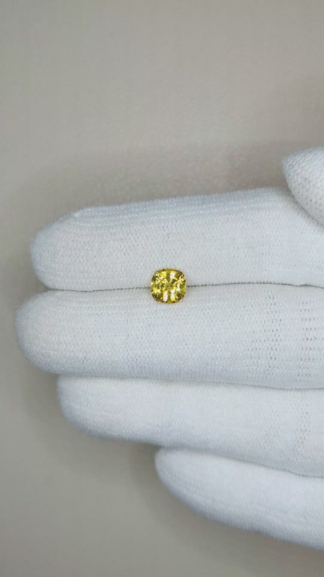 0.92 Ct. Orangish Yellow Sapphire from Ceylon (Sri Lanka) Size Video