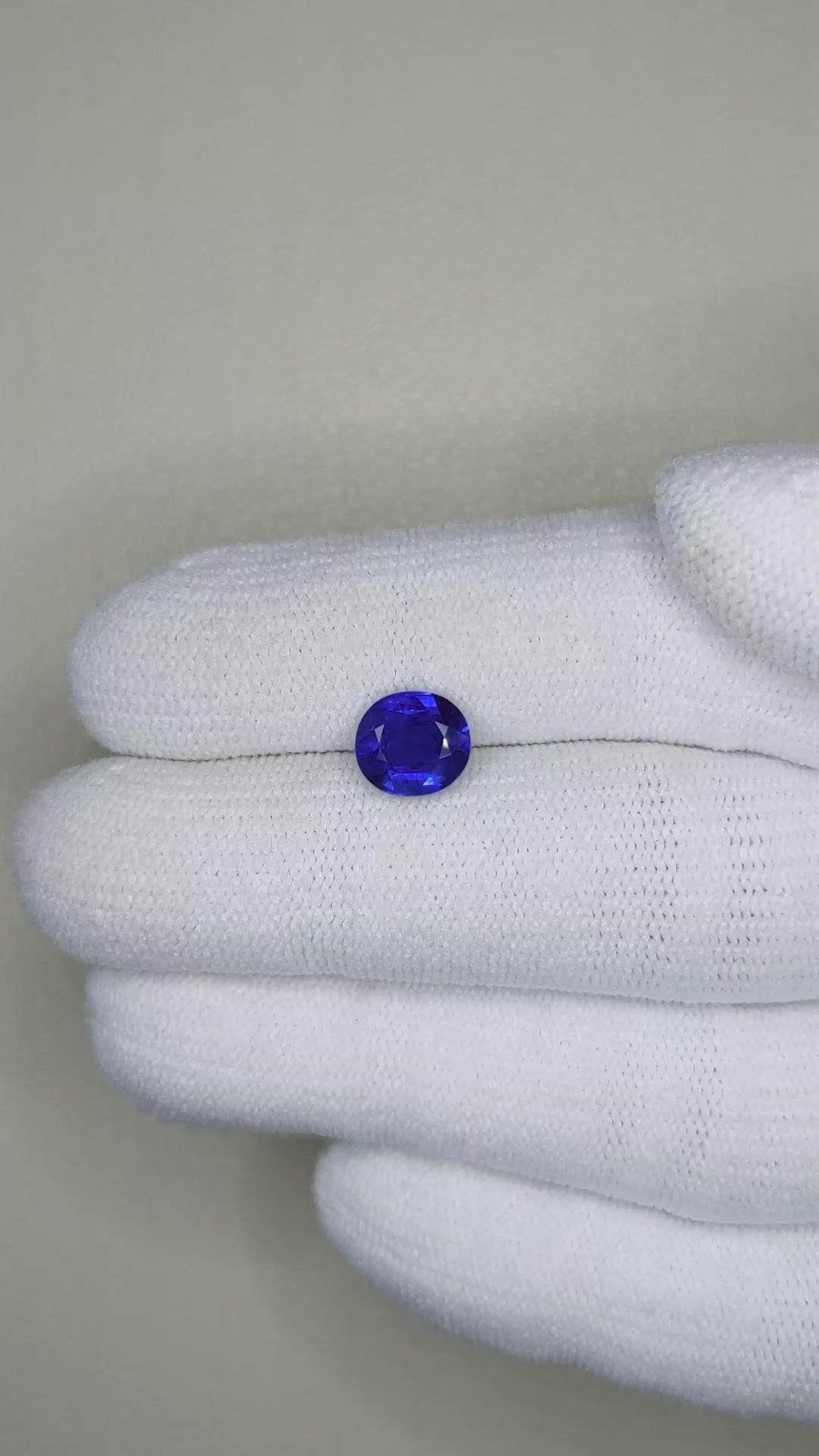 2.15 Ct. Blue Sapphire from Ceylon (Sri Lanka) Size Video
