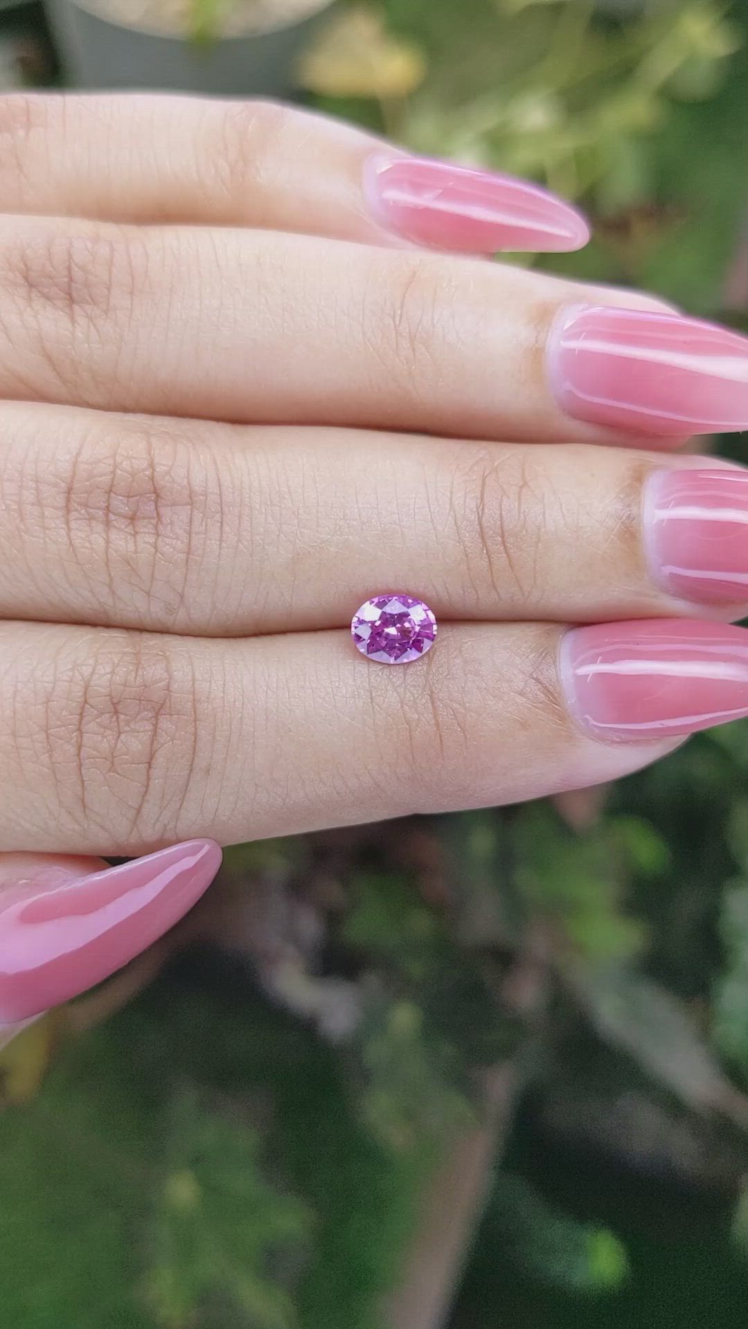 0.74 Ct. Pinkish Purple Sapphire from Ceylon (Sri Lanka) Size Video