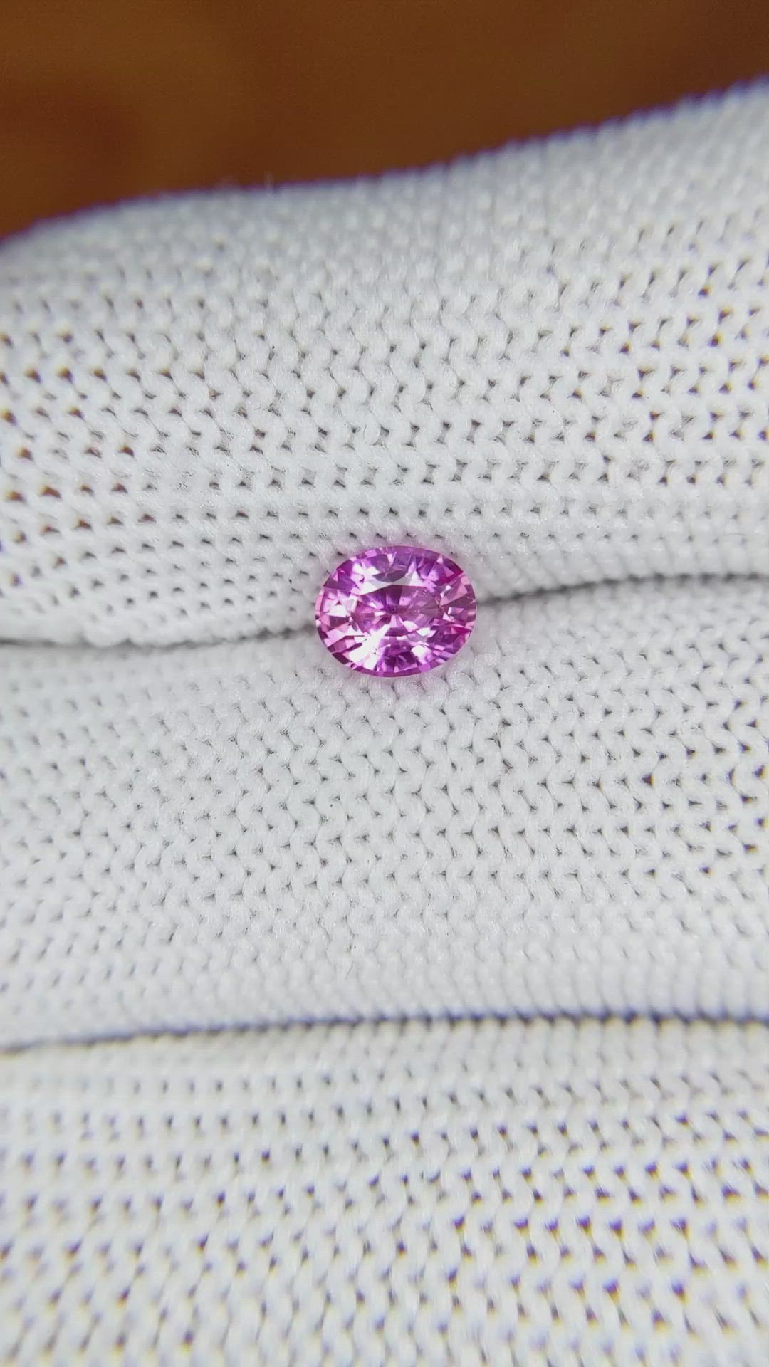 0.74 Ct. Pinkish Purple Sapphire from Ceylon (Sri Lanka) Size Video