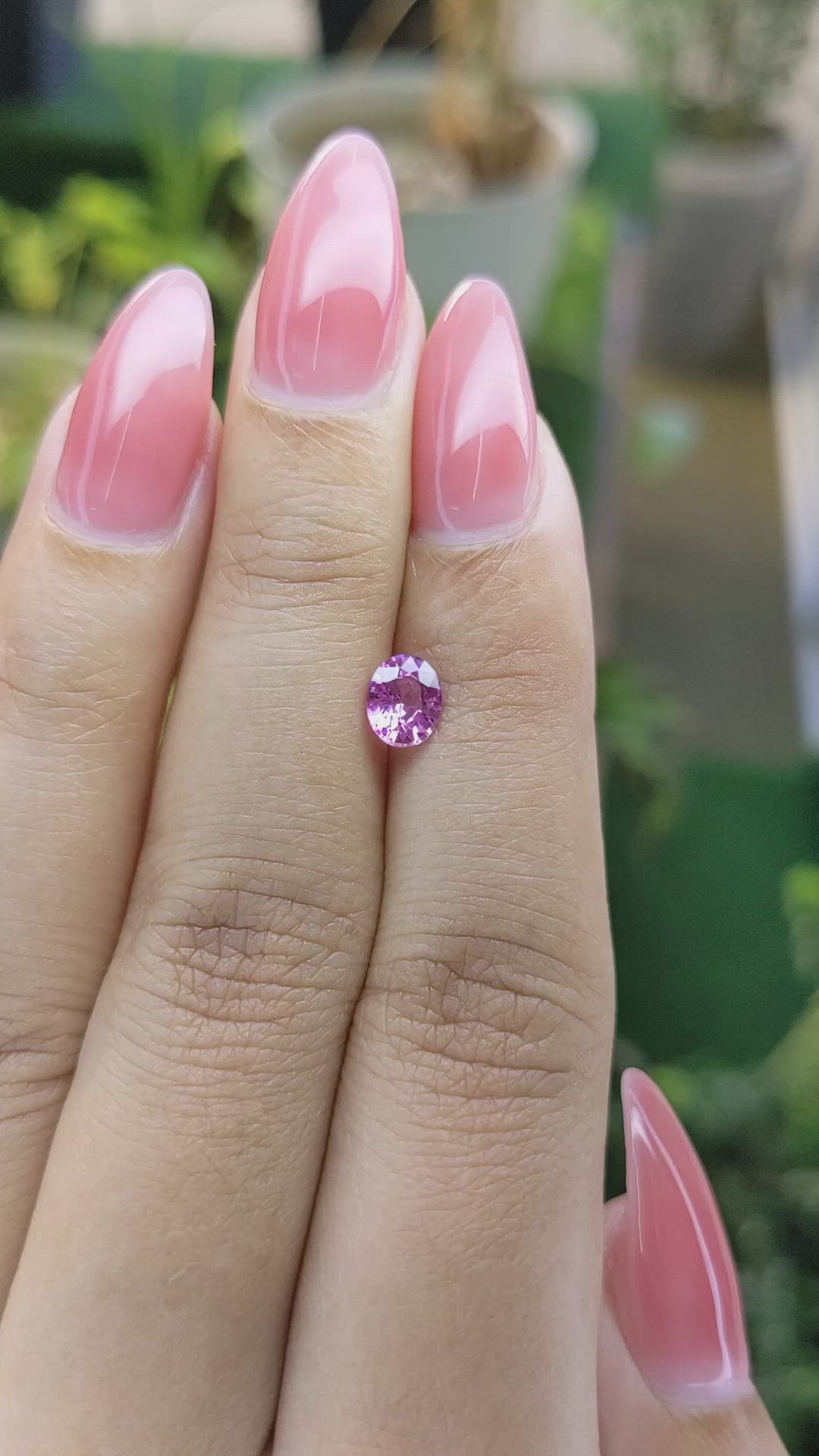 0.74 Ct. Pinkish Purple Sapphire from Ceylon (Sri Lanka) Size Video