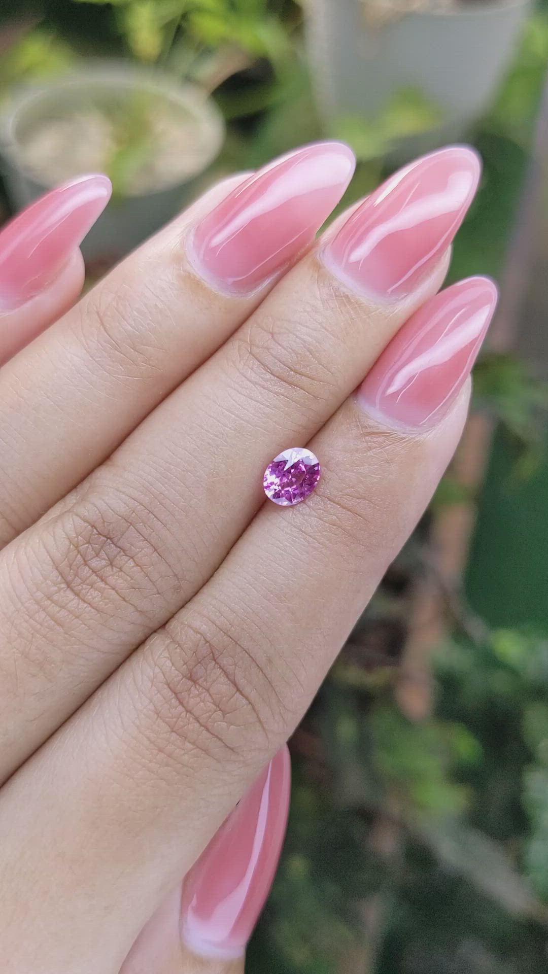 0.74 Ct. Pinkish Purple Sapphire from Ceylon (Sri Lanka) Size Video