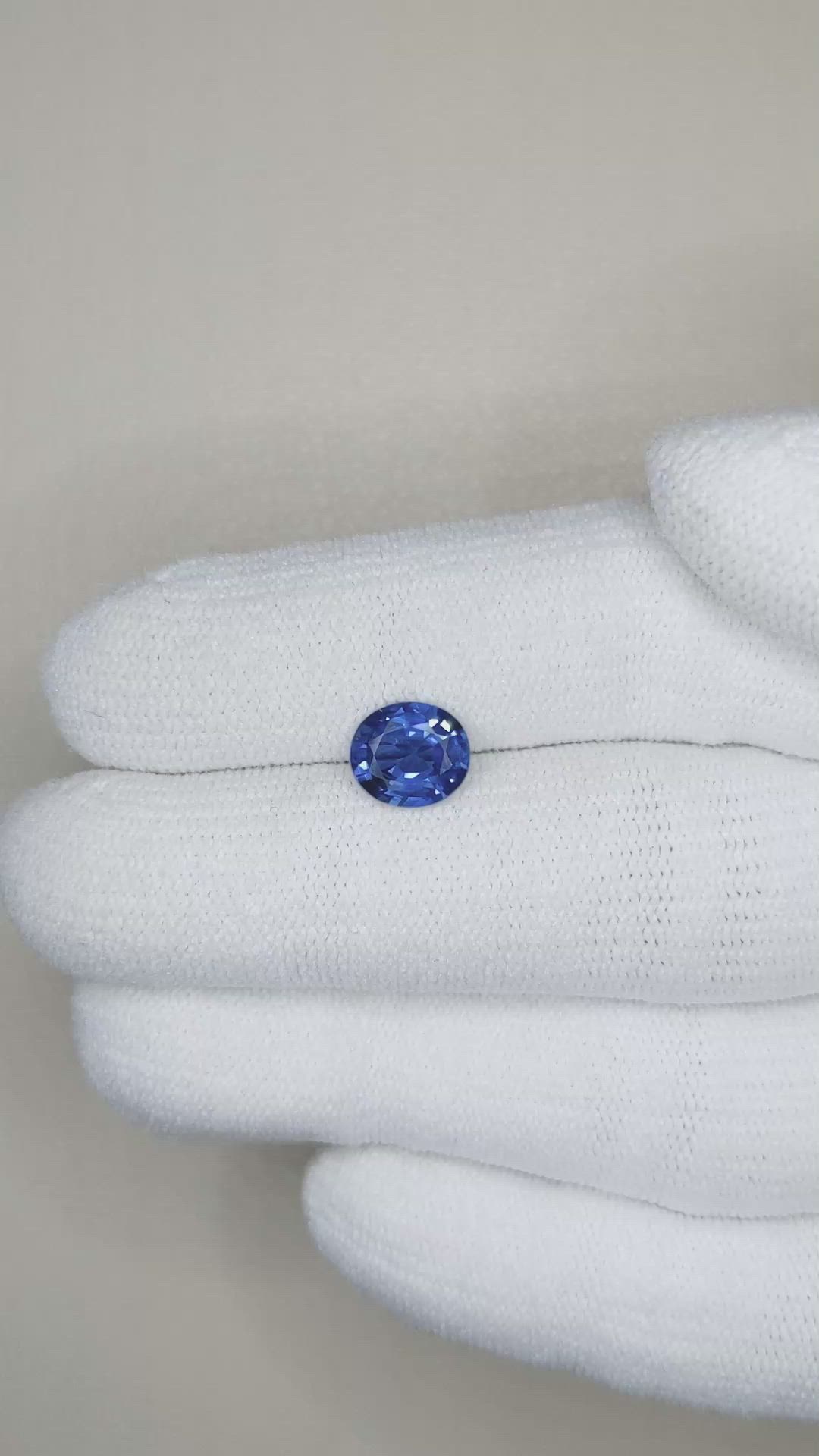 1.45 Ct. Blue Sapphire from Ceylon (Sri Lanka) Size Video
