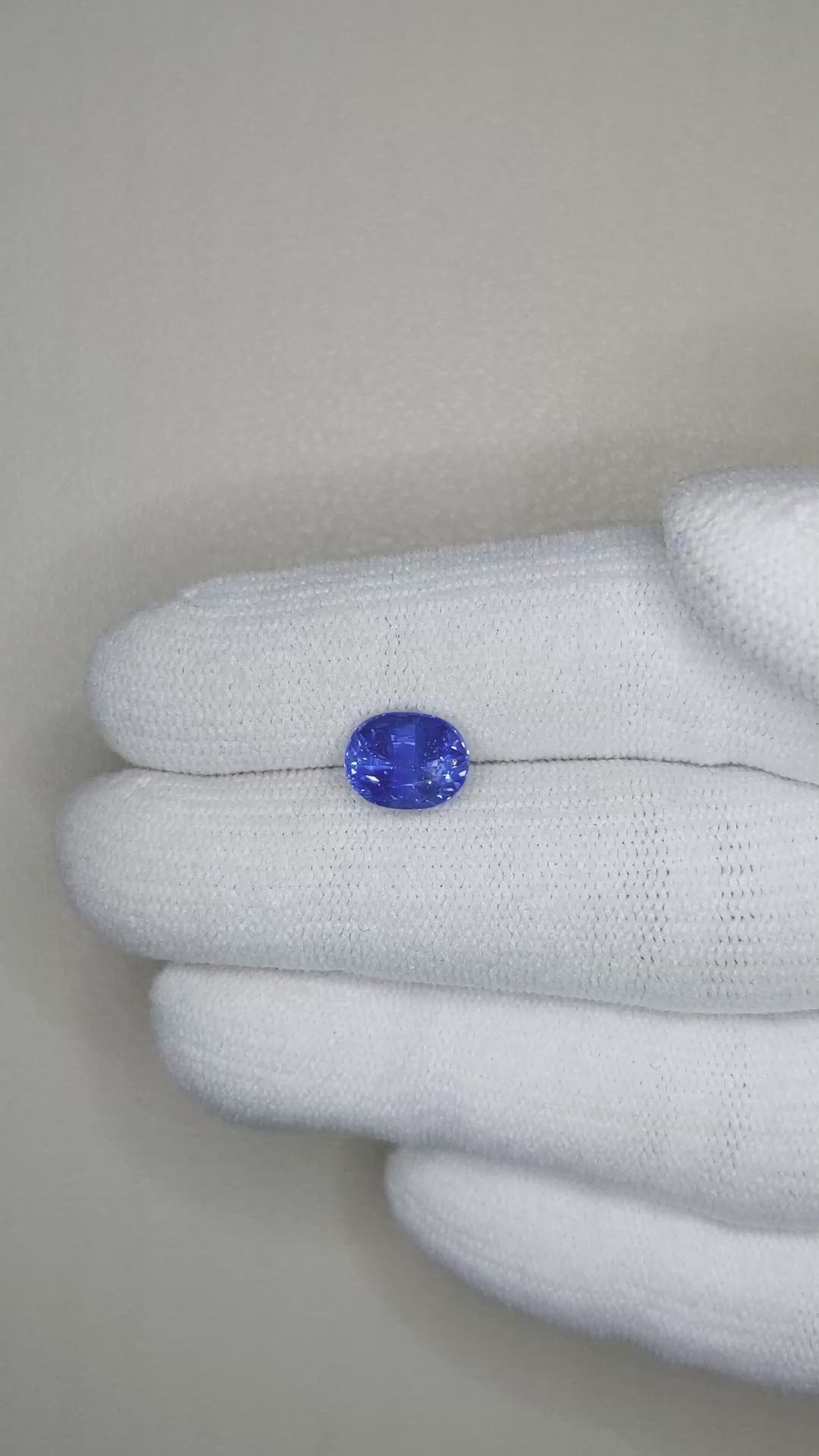 2.50 Ct. Blue Sapphire from Ceylon (Sri Lanka) Size Video