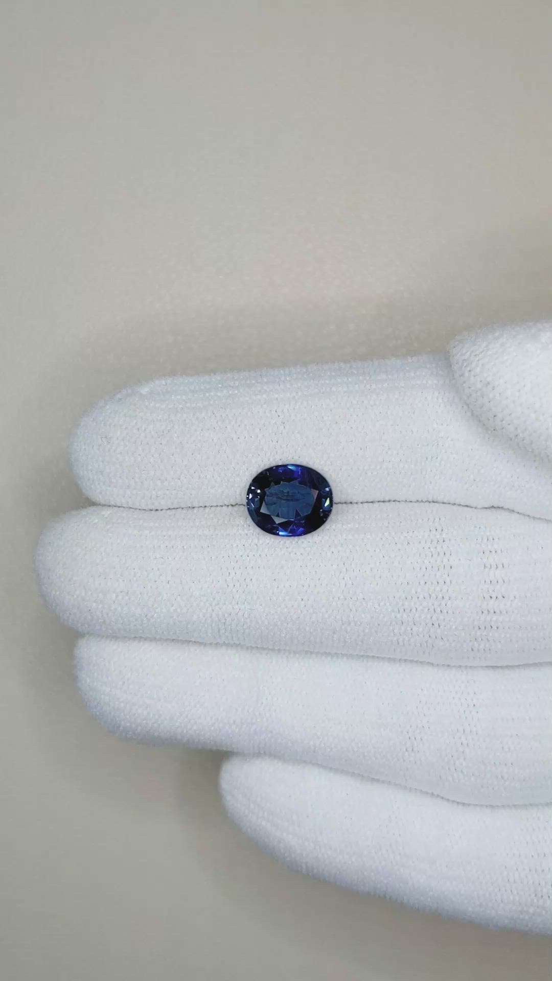2.60 Ct. Blue Sapphire from Ceylon (Sri Lanka) Size Video
